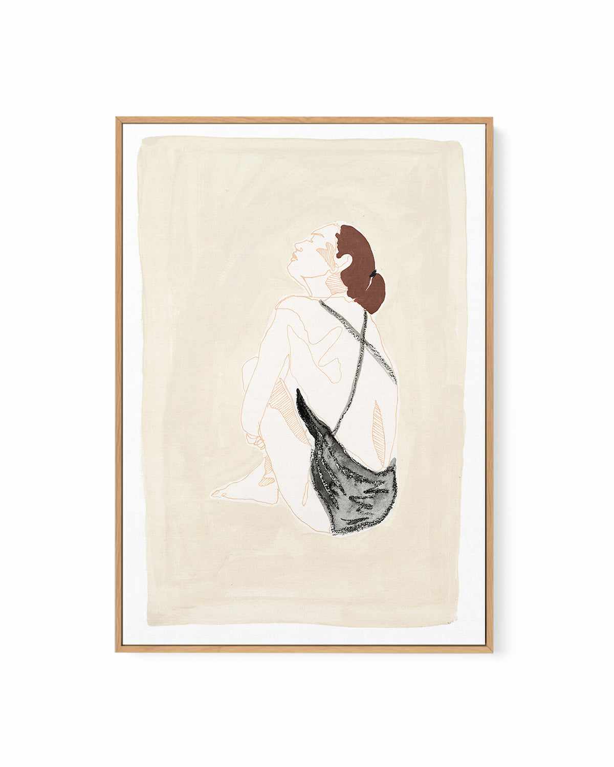 Beige Wahine III by Maku Fenaroli | Framed Canvas Art Print