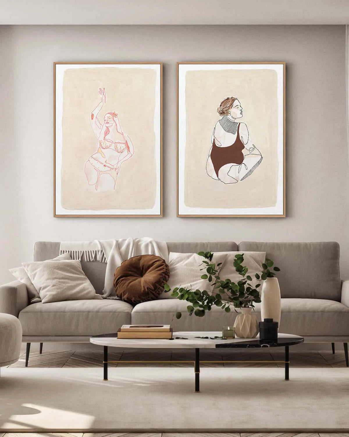 Beige Wahine IV by Maku Fenaroli | Framed Canvas Art Print from Olive et Oriel where you can shop wallpaper and artworks online