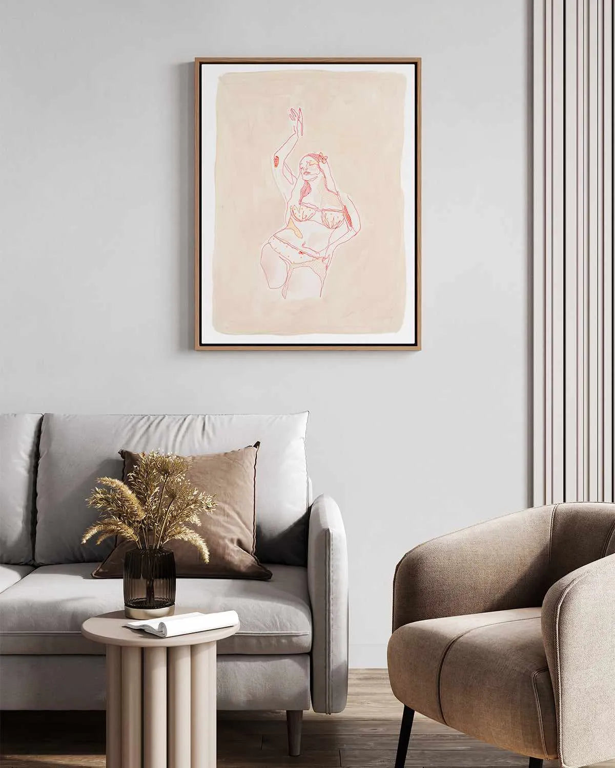 Beige Wahine IV by Maku Fenaroli | Framed Canvas Art Print from Olive et Oriel where you can shop wallpaper and artworks online