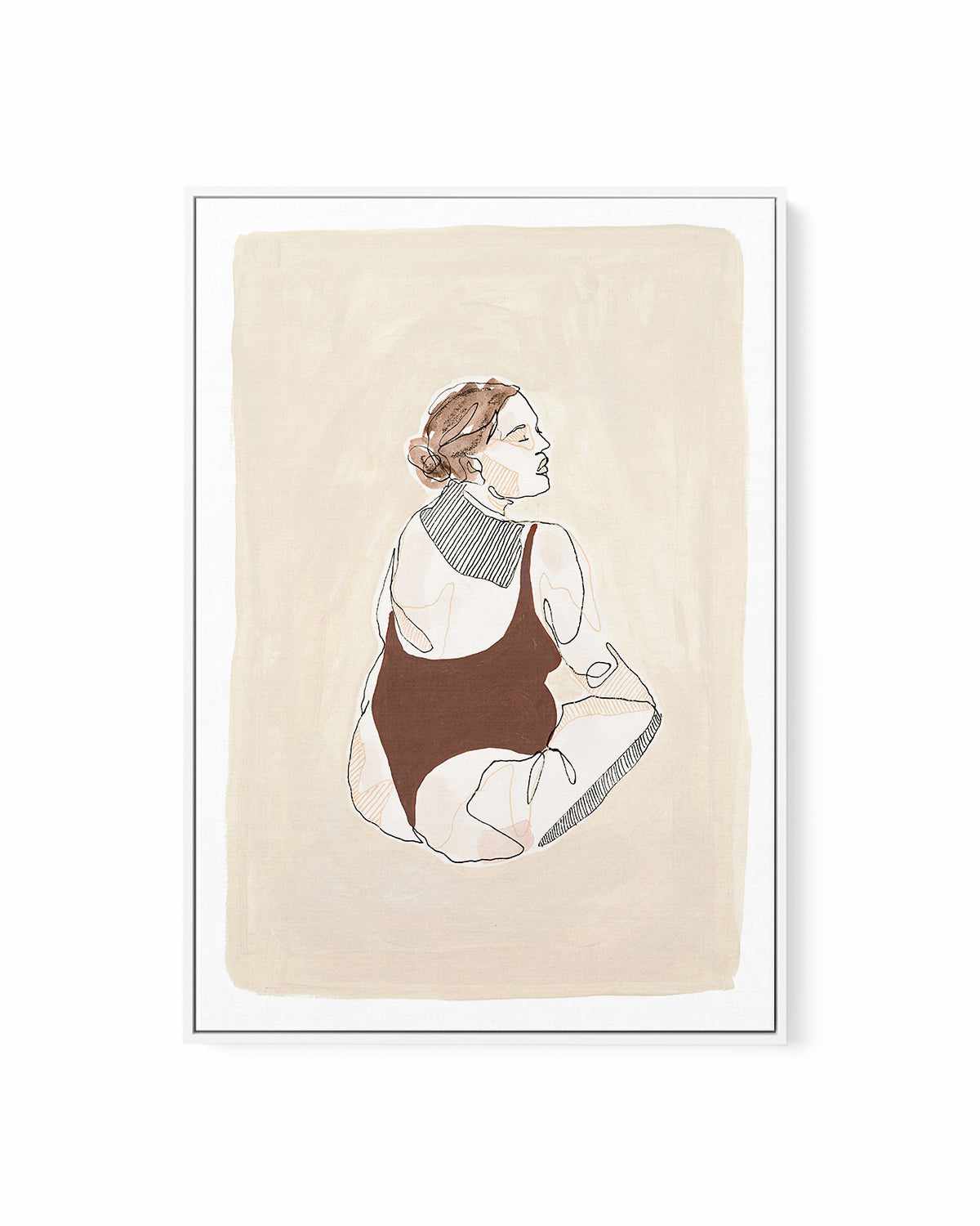 Beige Wahine V by Maku Fenaroli | Framed Canvas Art Print