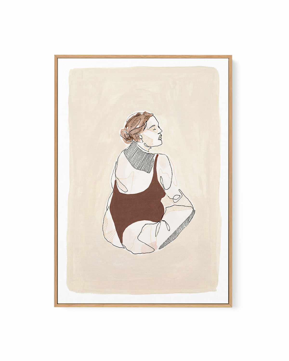 Beige Wahine V by Maku Fenaroli | Framed Canvas Art Print