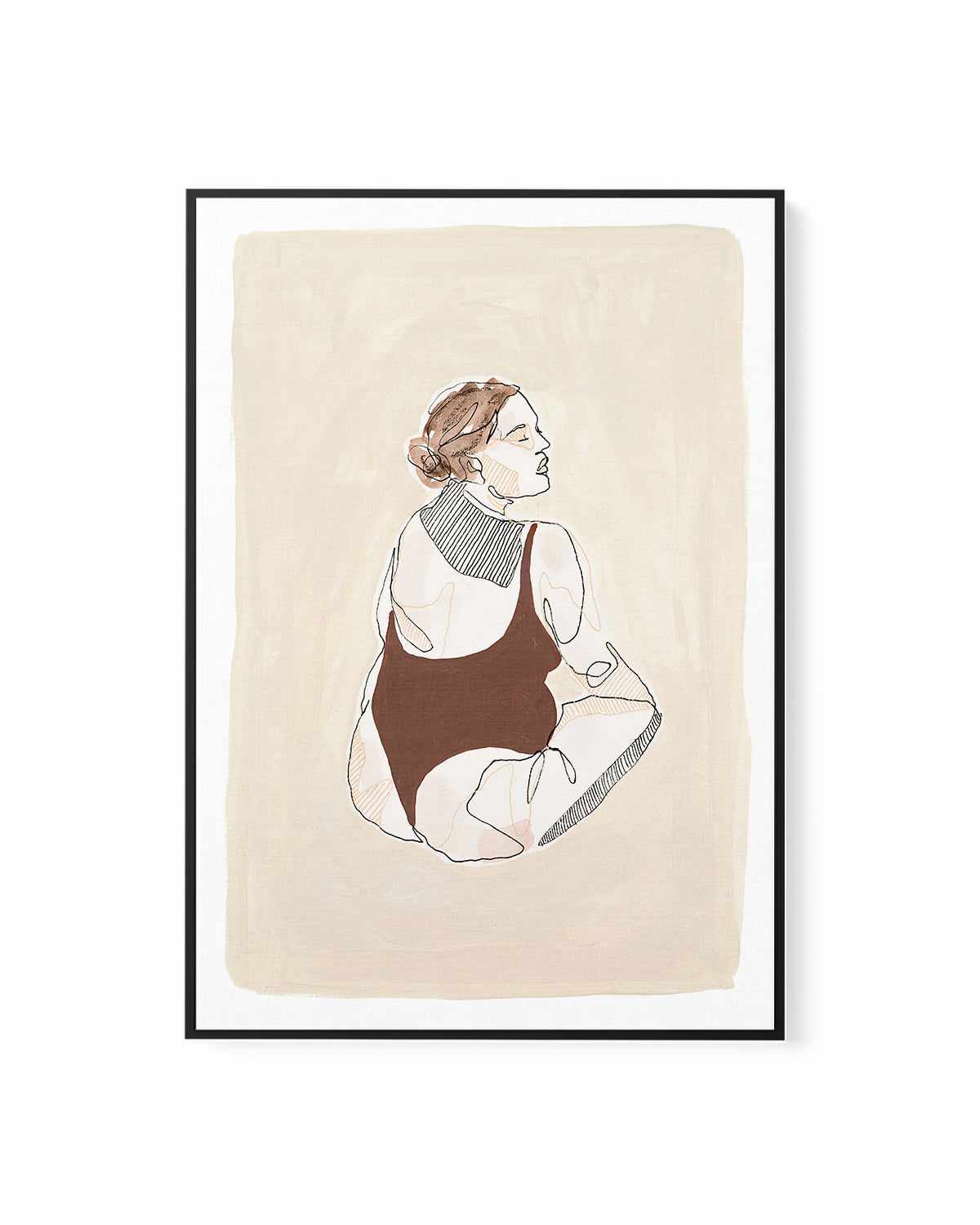 Beige Wahine V by Maku Fenaroli | Framed Canvas Art Print