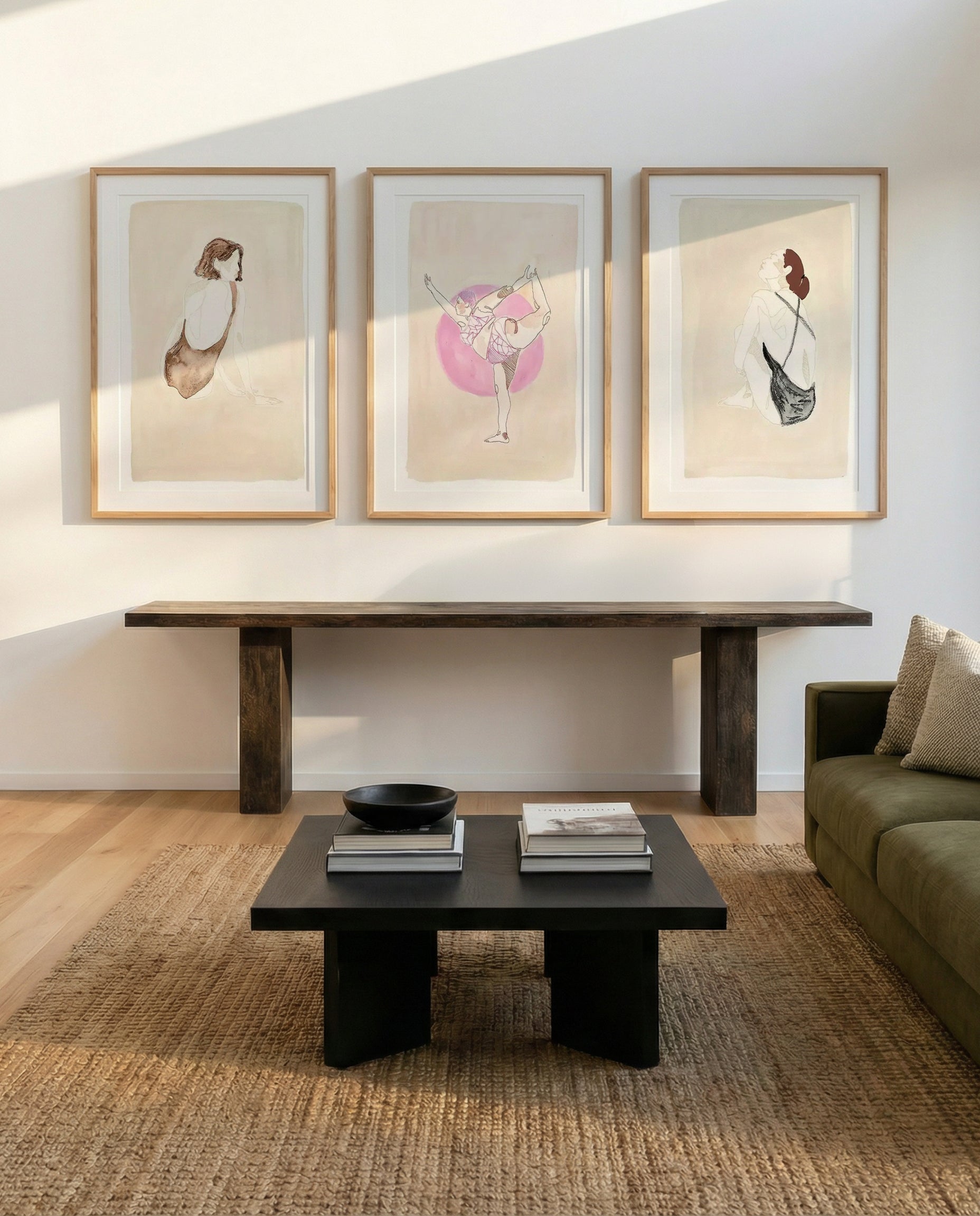 Beige Wahine I, II & III by Maku Fenaroli | 3 Piece Wall Art Set from Olive et Oriel where you can shop wallpaper and artworks online