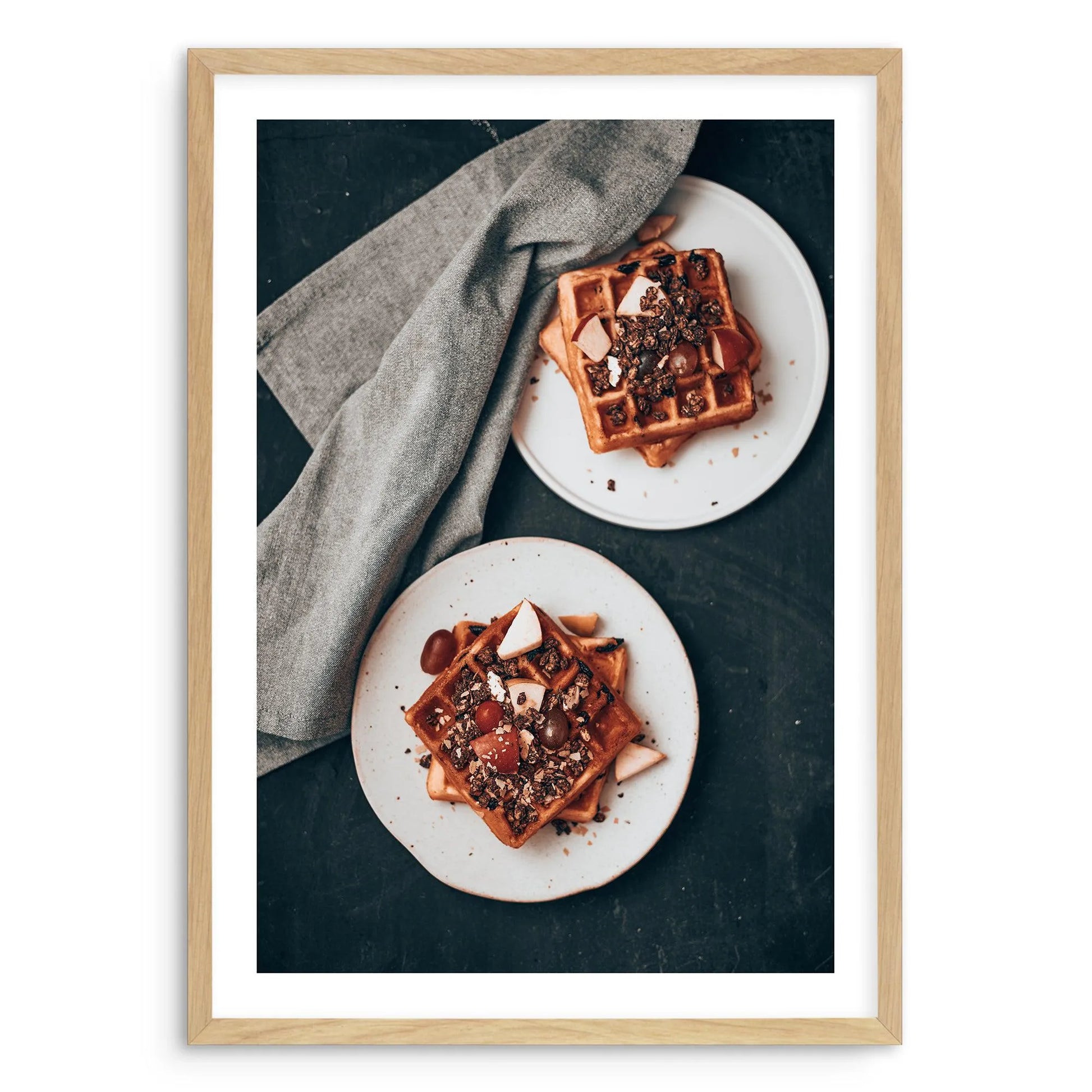 Belgian Waffles Art Print-PRINT-Olive et Oriel-Olive et Oriel-A5 | 5.8" x 8.3" | 14.8 x 21cm-Oak-With White Border-Buy-Australian-Art-Prints-Online-with-Olive-et-Oriel-Your-Artwork-Specialists-Austrailia-Decorate-With-Coastal-Photo-Wall-Art-Prints-From-Our-Beach-House-Artwork-Collection-Fine-Poster-and-Framed-Artwork