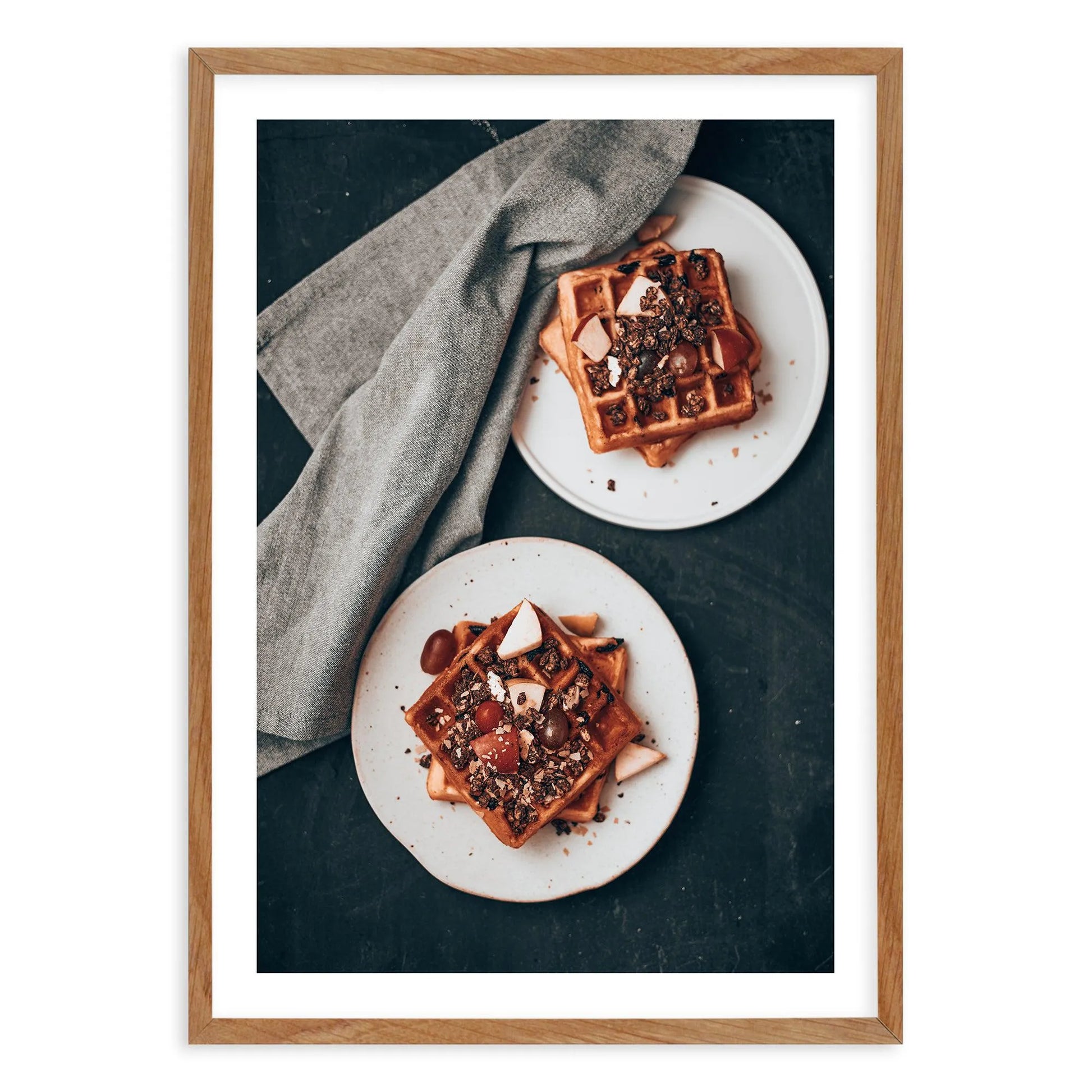 Belgian Waffles Art Print-PRINT-Olive et Oriel-Olive et Oriel-50x70 cm | 19.6" x 27.5"-Walnut-With White Border-Buy-Australian-Art-Prints-Online-with-Olive-et-Oriel-Your-Artwork-Specialists-Austrailia-Decorate-With-Coastal-Photo-Wall-Art-Prints-From-Our-Beach-House-Artwork-Collection-Fine-Poster-and-Framed-Artwork