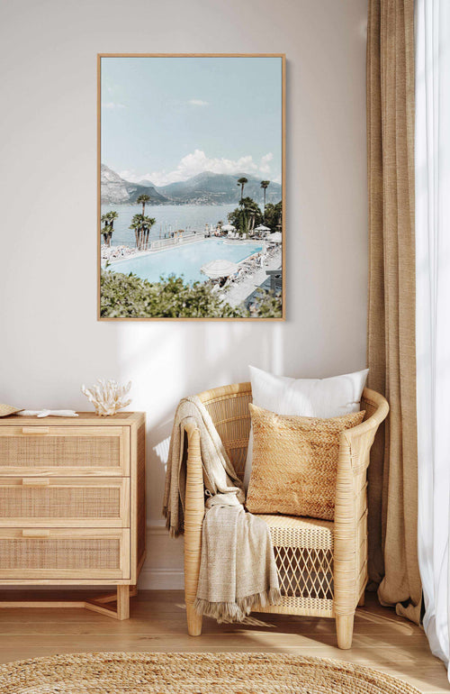 Bellagio Bathing Lake Como, Italy | Framed Canvas Art Print
