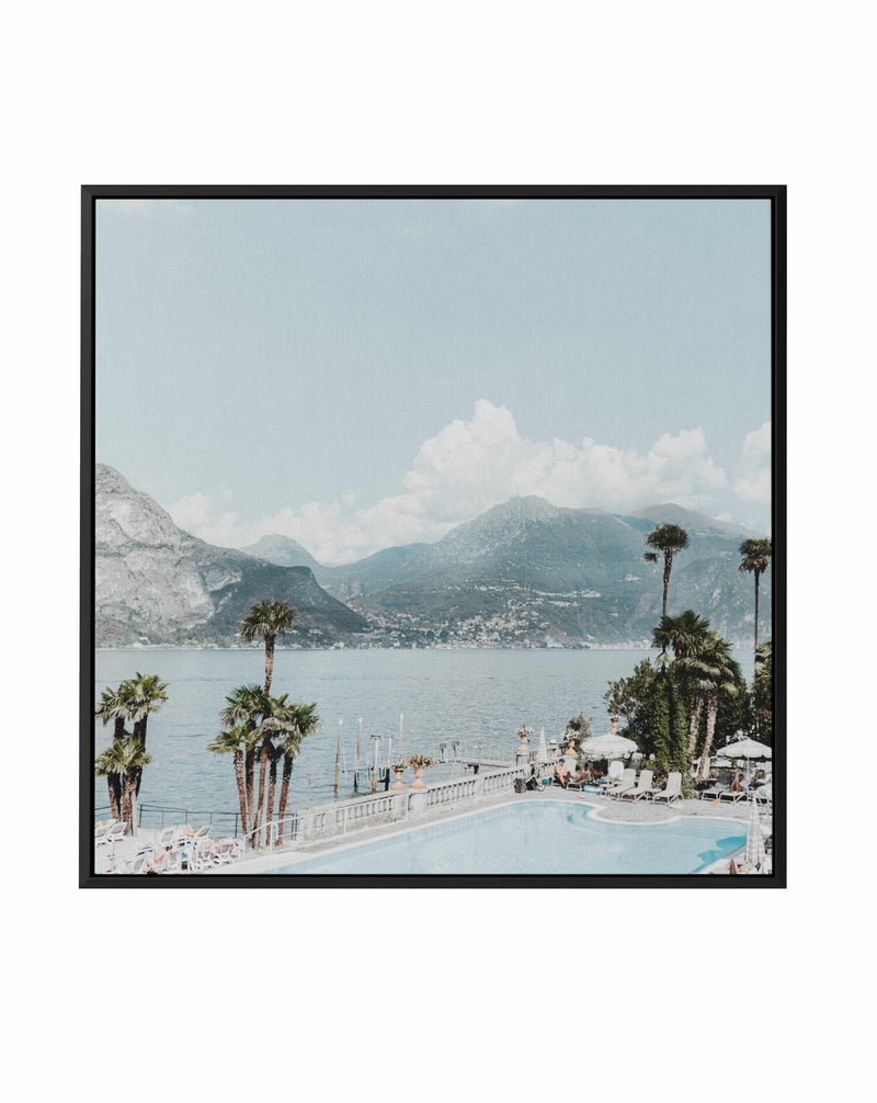 Bellagio, Bathing Lake Como SQ | Framed Canvas Art Print