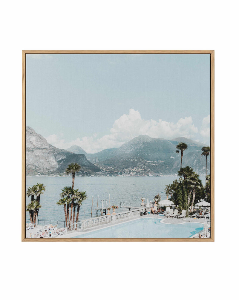 Bellagio, Bathing Lake Como SQ | Framed Canvas Art Print