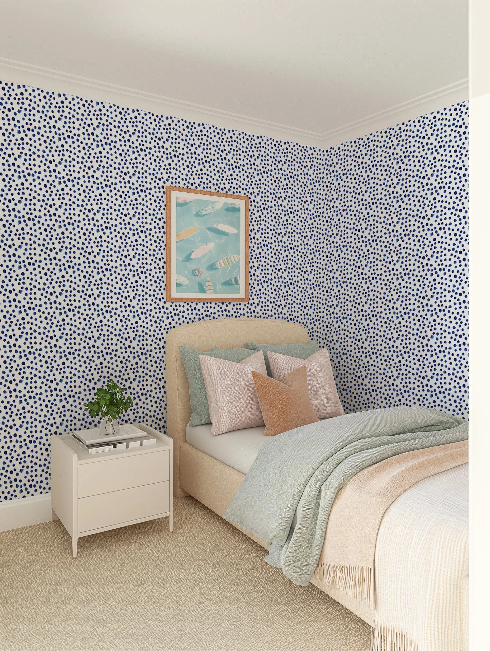 Bellas Little Dots Wallpaper from Olive et Oriel where you can shop wallpaper and artworks online