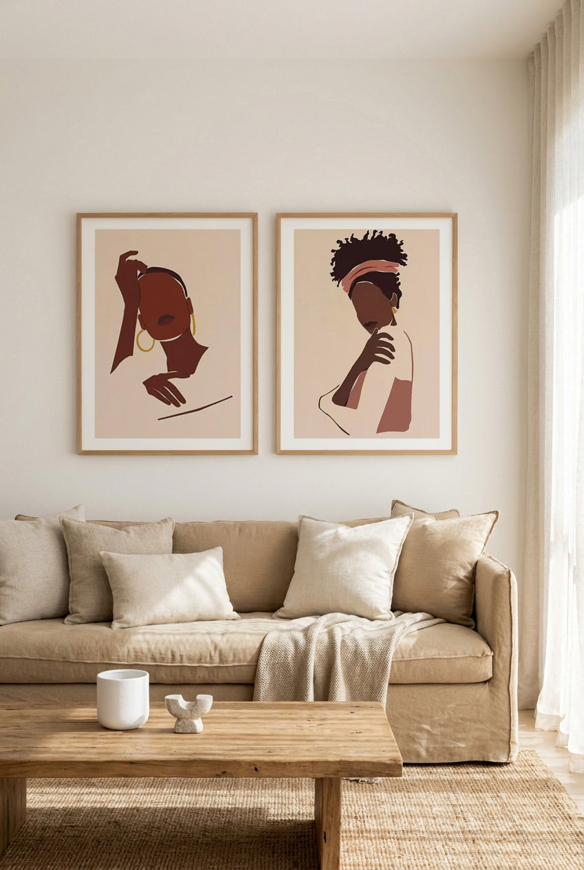 Belle Femme I & III Art Print Set of 2 | Matching Wall Art