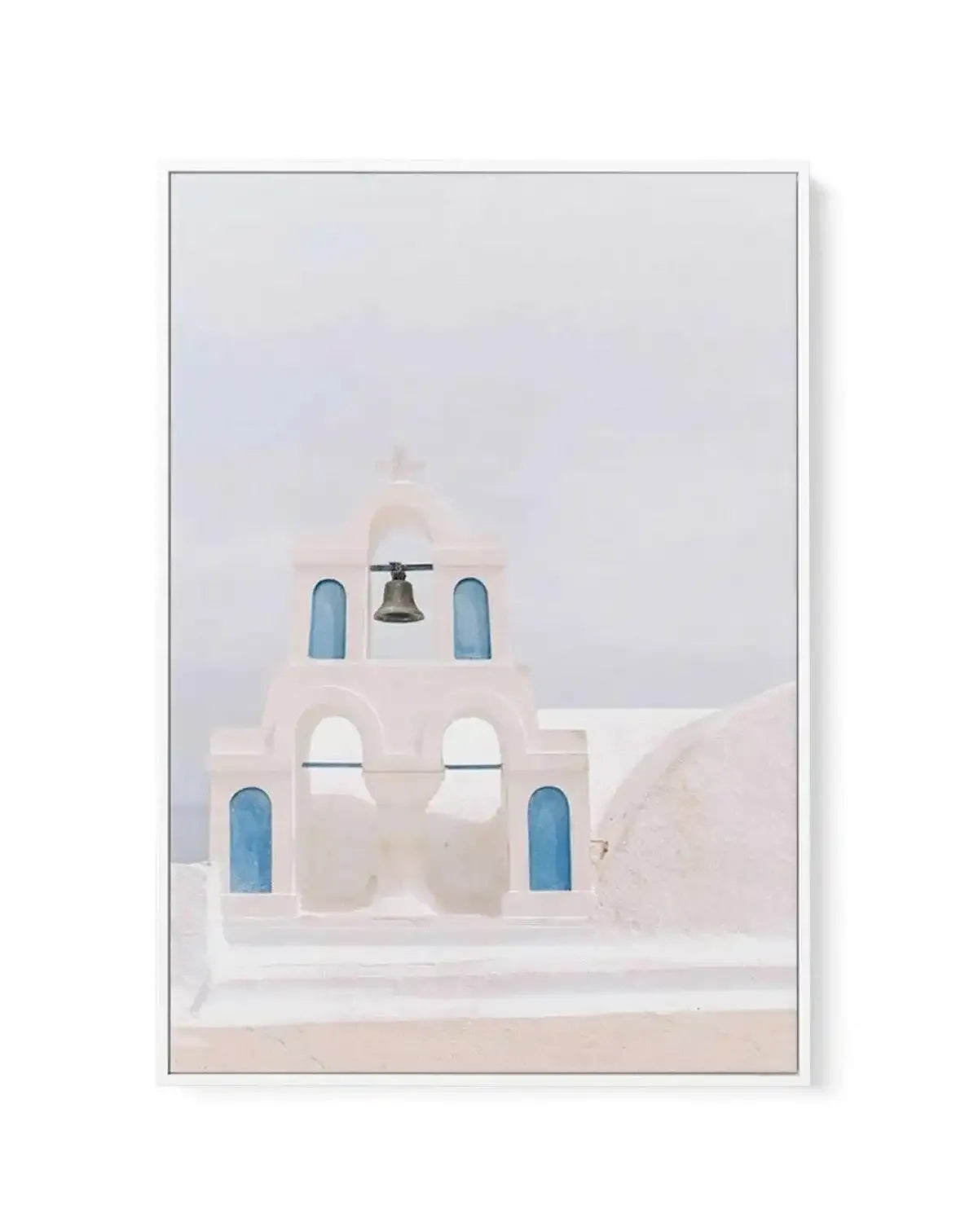 Bells Of Santorini | Framed Canvas-Shop Greece Wall Art Prints Online with Olive et Oriel - Our collection of Greek Islands art prints offer unique wall art including blue domes of Santorini in Oia, mediterranean sea prints and incredible posters from Milos and other Greece landscape photography - this collection will add mediterranean blue to your home, perfect for updating the walls in coastal, beach house style. There is Greece art on canvas and extra large wall art with fast, free shipping a