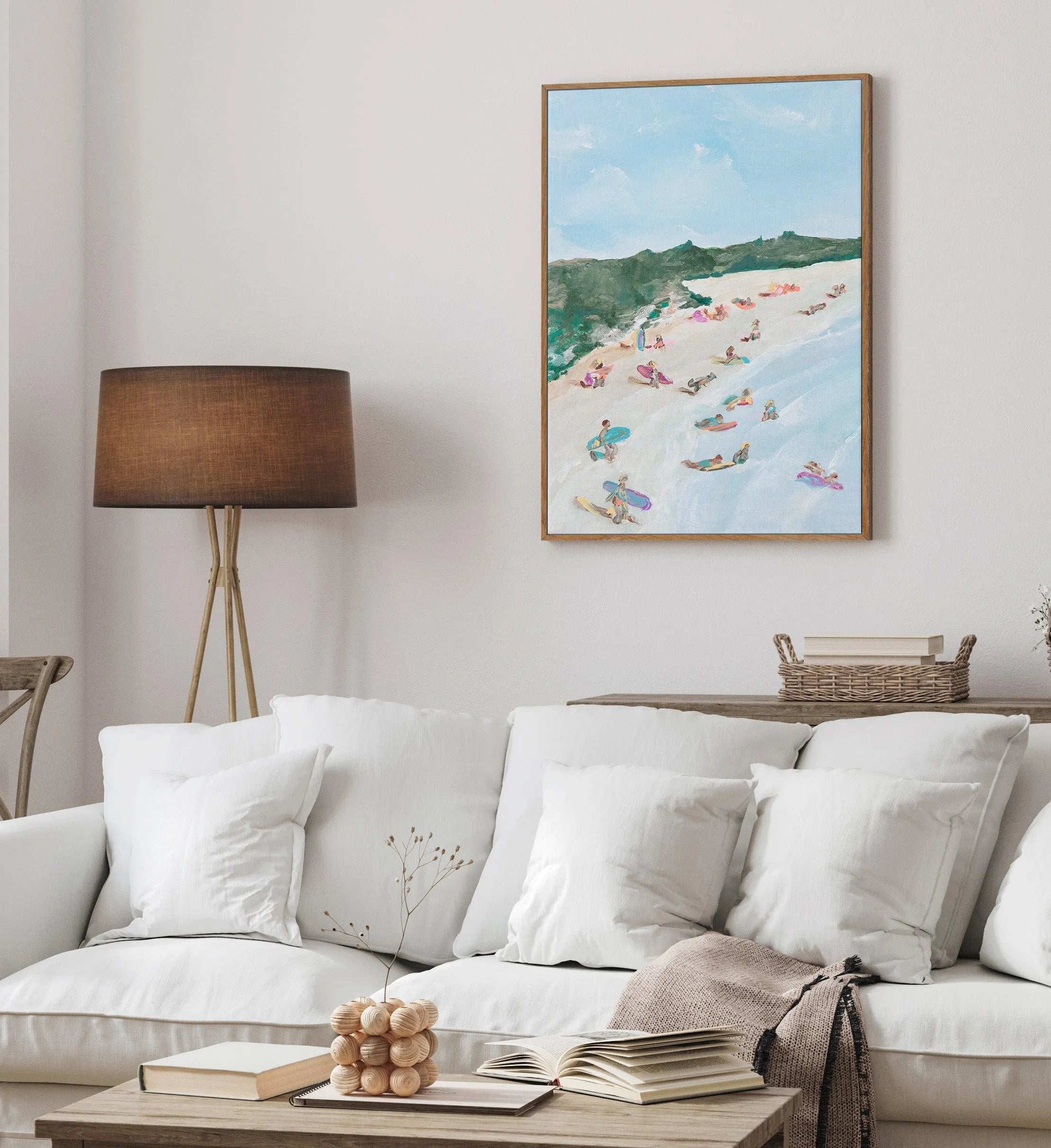 Belongil Beach I by Belinda Stone PT | Framed Canvas-CANVAS-You can shop wall art online with Olive et Oriel for everything from abstract art to fun kids wall art. Our beautiful modern art prints and canvas art are available from large canvas prints to wall art paintings and our proudly Australian artwork collection offers only the highest quality framed large wall art and canvas art Australia - You can buy fashion photography prints or Hampton print posters and paintings on canvas from Olive et