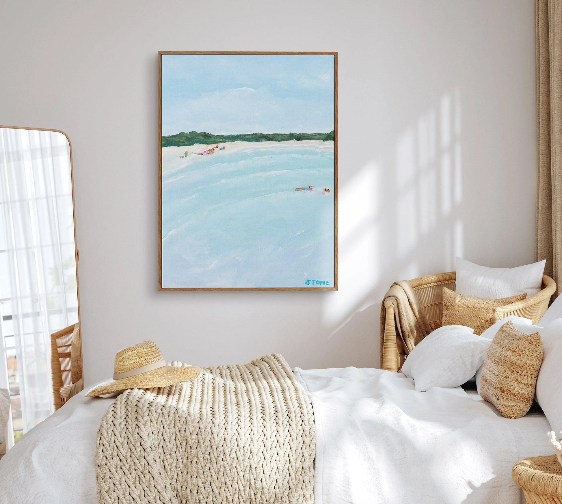 Belongil Beach II by Belinda Stone PT | Framed Canvas-CANVAS-You can shop wall art online with Olive et Oriel for everything from abstract art to fun kids wall art. Our beautiful modern art prints and canvas art are available from large canvas prints to wall art paintings and our proudly Australian artwork collection offers only the highest quality framed large wall art and canvas art Australia - You can buy fashion photography prints or Hampton print posters and paintings on canvas from Olive e