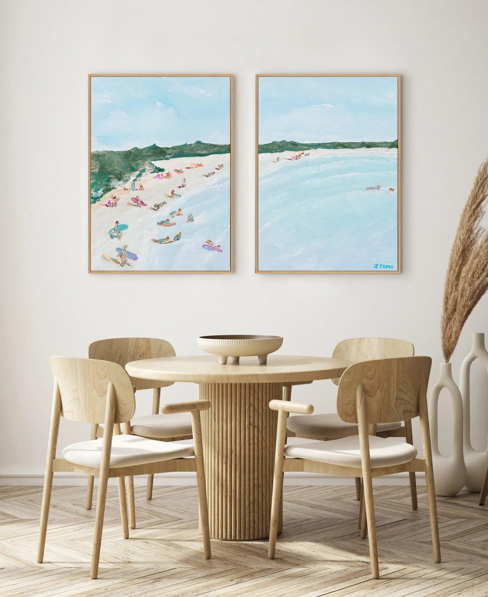 Belongil Beach II by Belinda Stone PT | Framed Canvas-CANVAS-You can shop wall art online with Olive et Oriel for everything from abstract art to fun kids wall art. Our beautiful modern art prints and canvas art are available from large canvas prints to wall art paintings and our proudly Australian artwork collection offers only the highest quality framed large wall art and canvas art Australia - You can buy fashion photography prints or Hampton print posters and paintings on canvas from Olive e