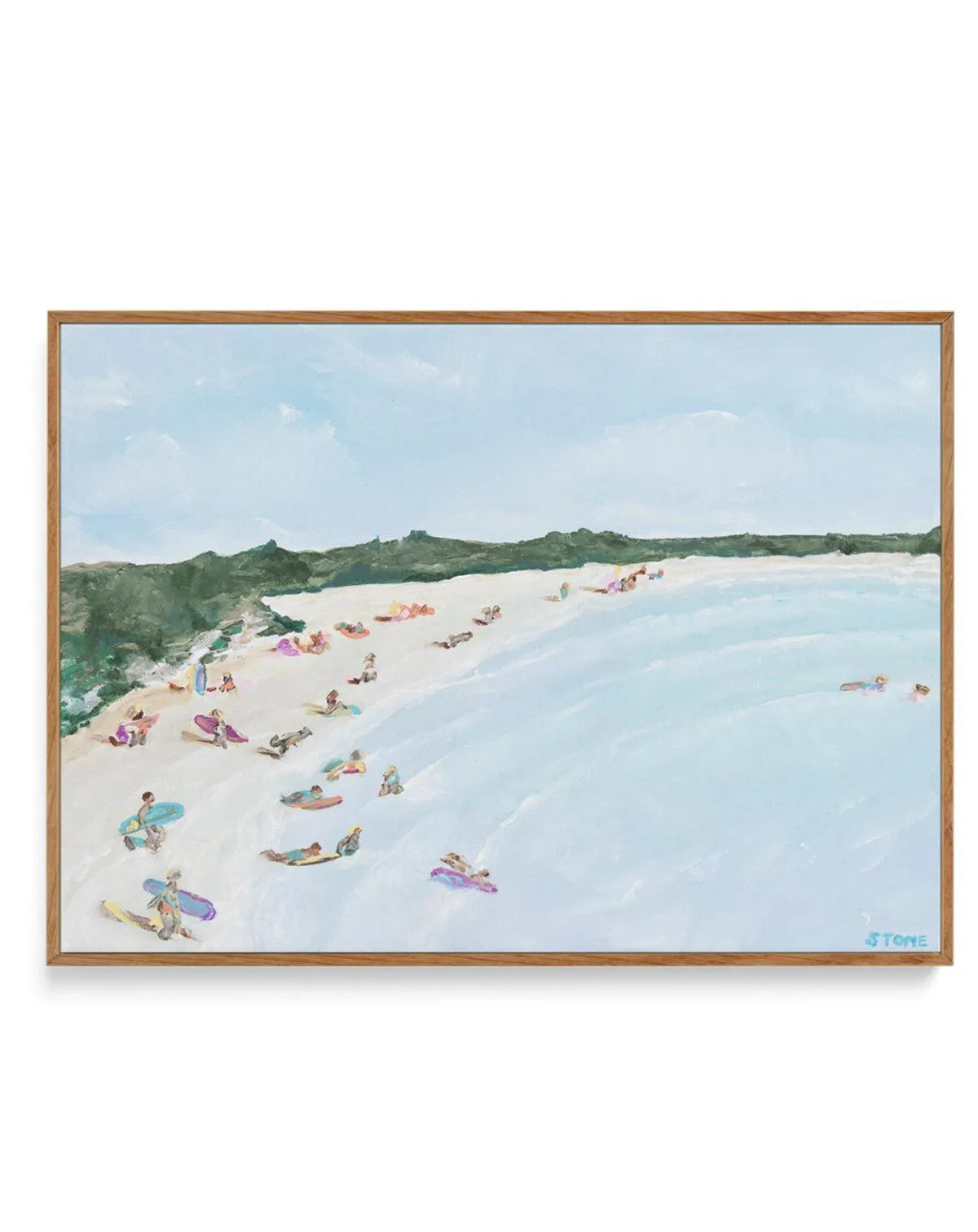 Belongil Beach by Belinda Stone | Framed Canvas-CANVAS-You can shop wall art online with Olive et Oriel for everything from abstract art to fun kids wall art. Our beautiful modern art prints and canvas art are available from large canvas prints to wall art paintings and our proudly Australian artwork collection offers only the highest quality framed large wall art and canvas art Australia - You can buy fashion photography prints or Hampton print posters and paintings on canvas from Olive et Orie