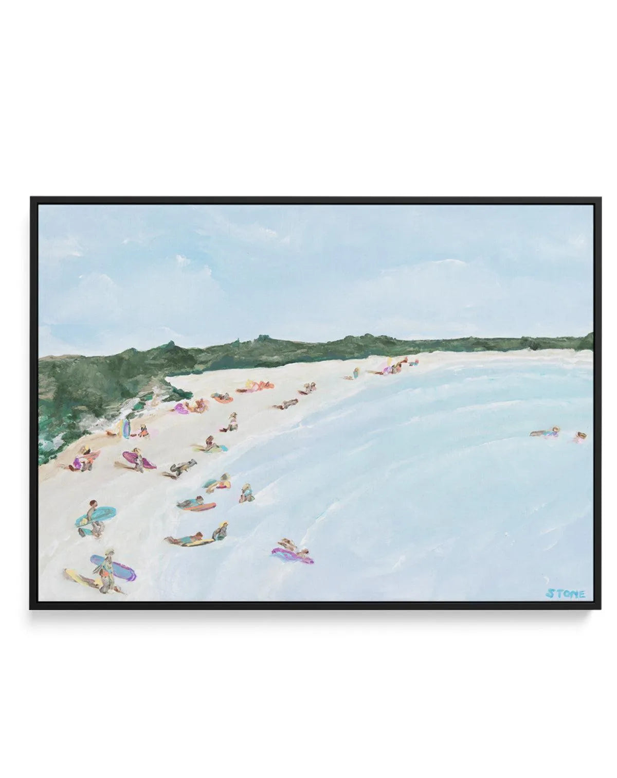 Belongil Beach by Belinda Stone | Framed Canvas-CANVAS-You can shop wall art online with Olive et Oriel for everything from abstract art to fun kids wall art. Our beautiful modern art prints and canvas art are available from large canvas prints to wall art paintings and our proudly Australian artwork collection offers only the highest quality framed large wall art and canvas art Australia - You can buy fashion photography prints or Hampton print posters and paintings on canvas from Olive et Orie