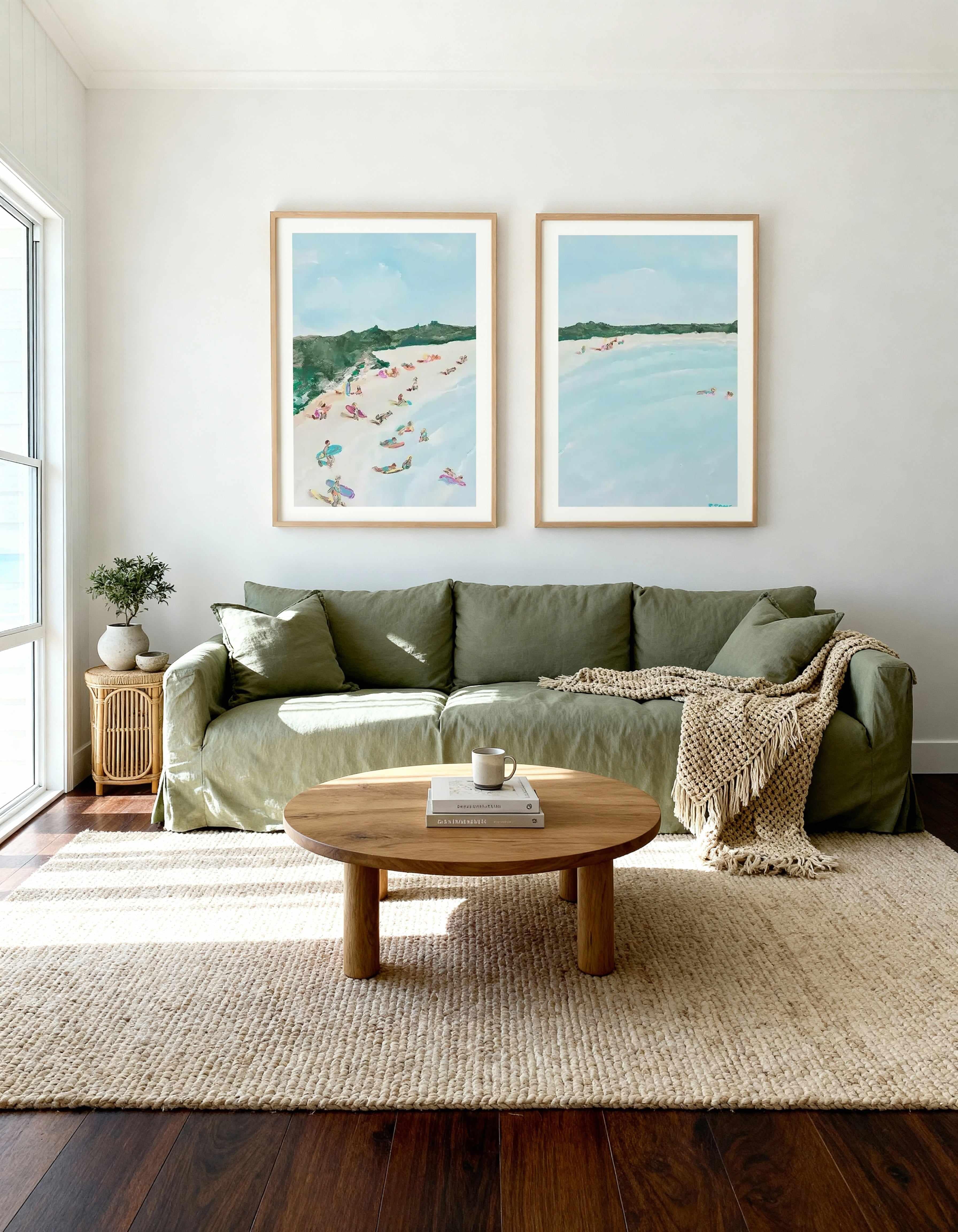 Belongil Beach I & II Art Print Set of 2 | Matching Wall Art