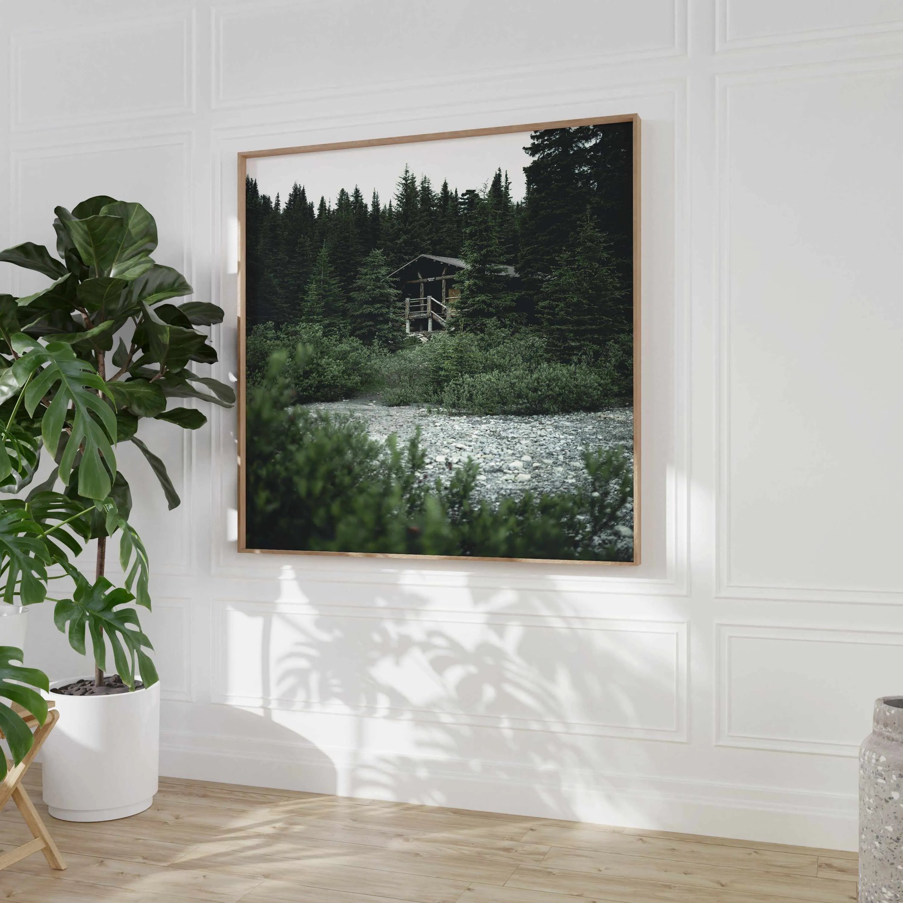 Berg Lake Cabin by Kalen X | Art Print from Olive et Oriel where you can shop wallpaper and artworks online