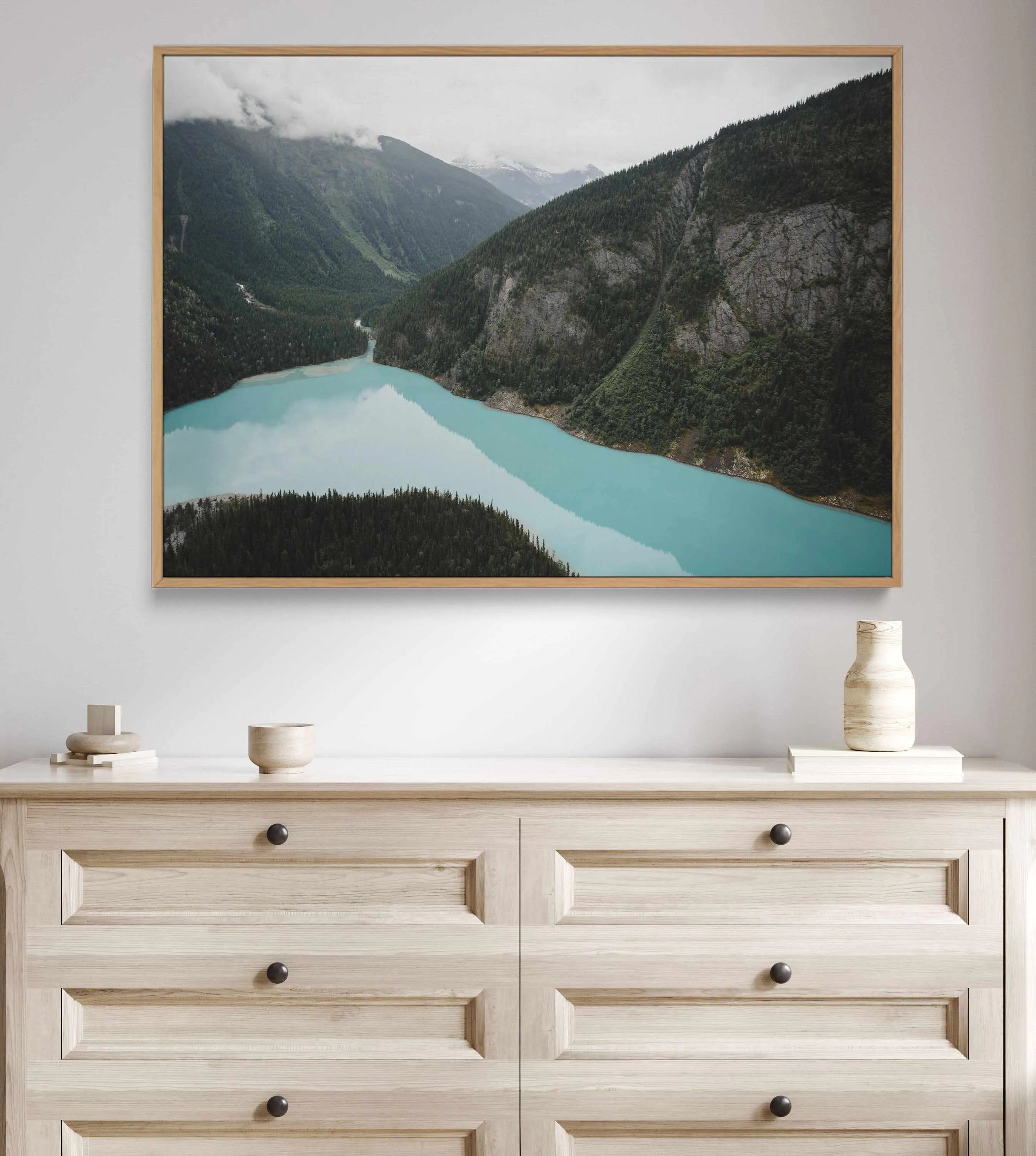 Berg Lake II by Kalen X | Framed Canvas Art Print from Olive et Oriel where you can shop wallpaper and artworks online
