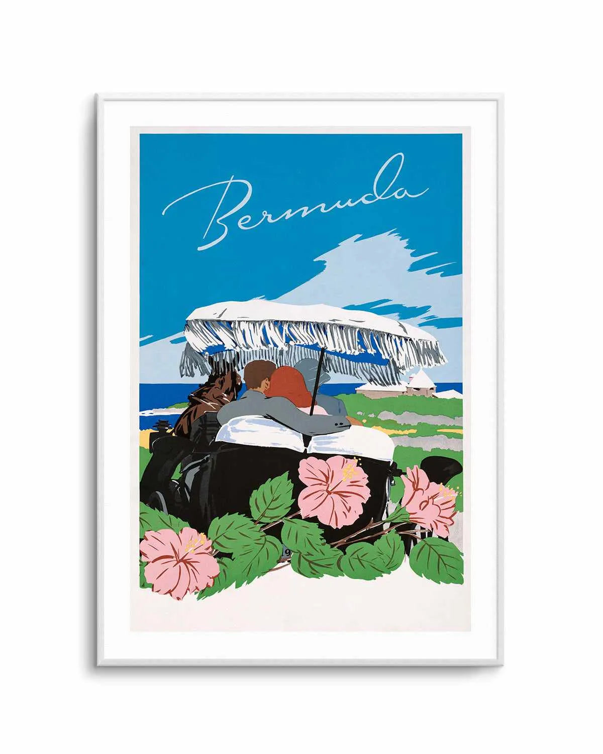 Bermuda Umbrella Vintage Poster Art Print from Olive et Oriel where you can shop wallpaper and artworks online