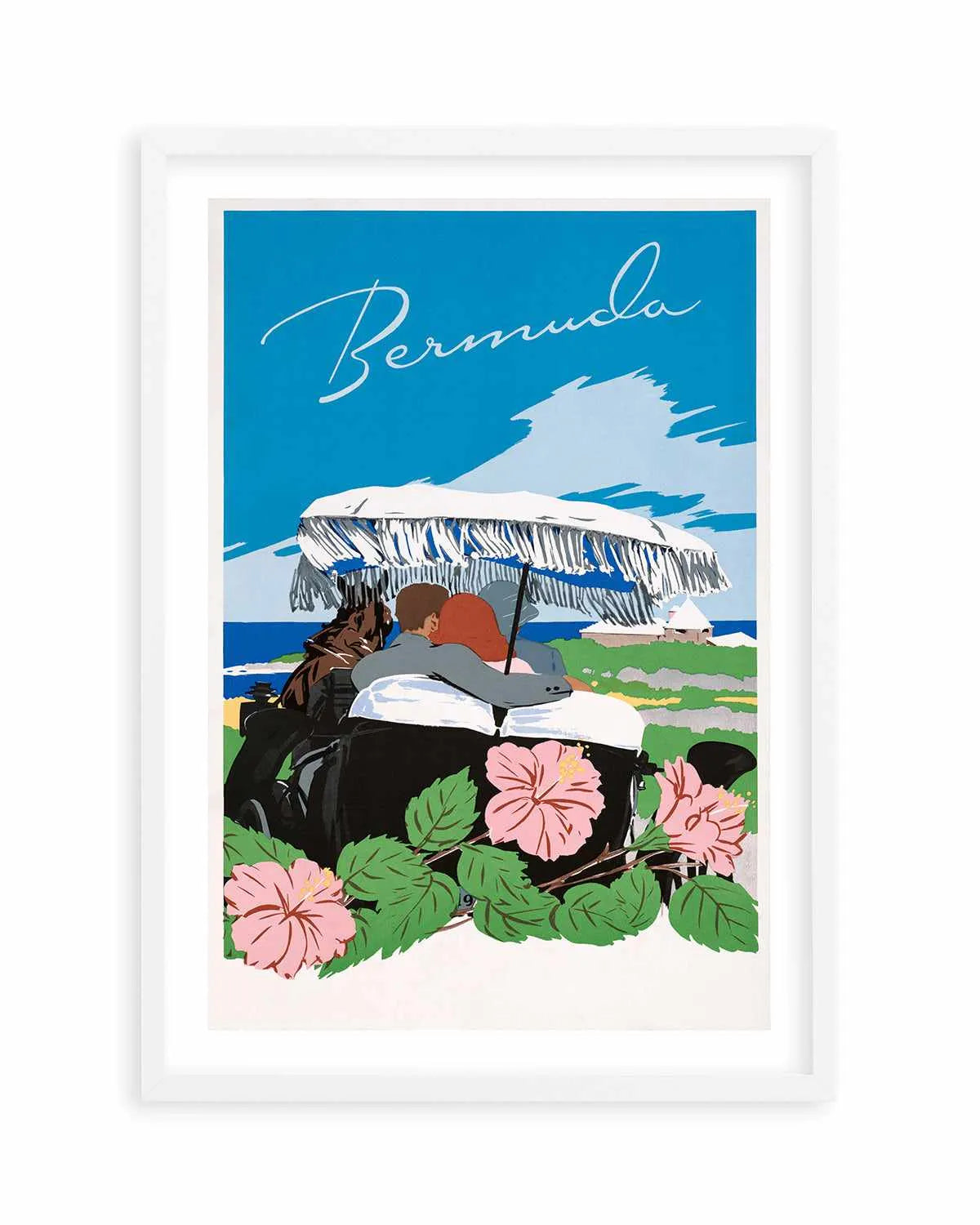 Bermuda Umbrella Vintage Poster Art Print from Olive et Oriel where you can shop wallpaper and artworks online