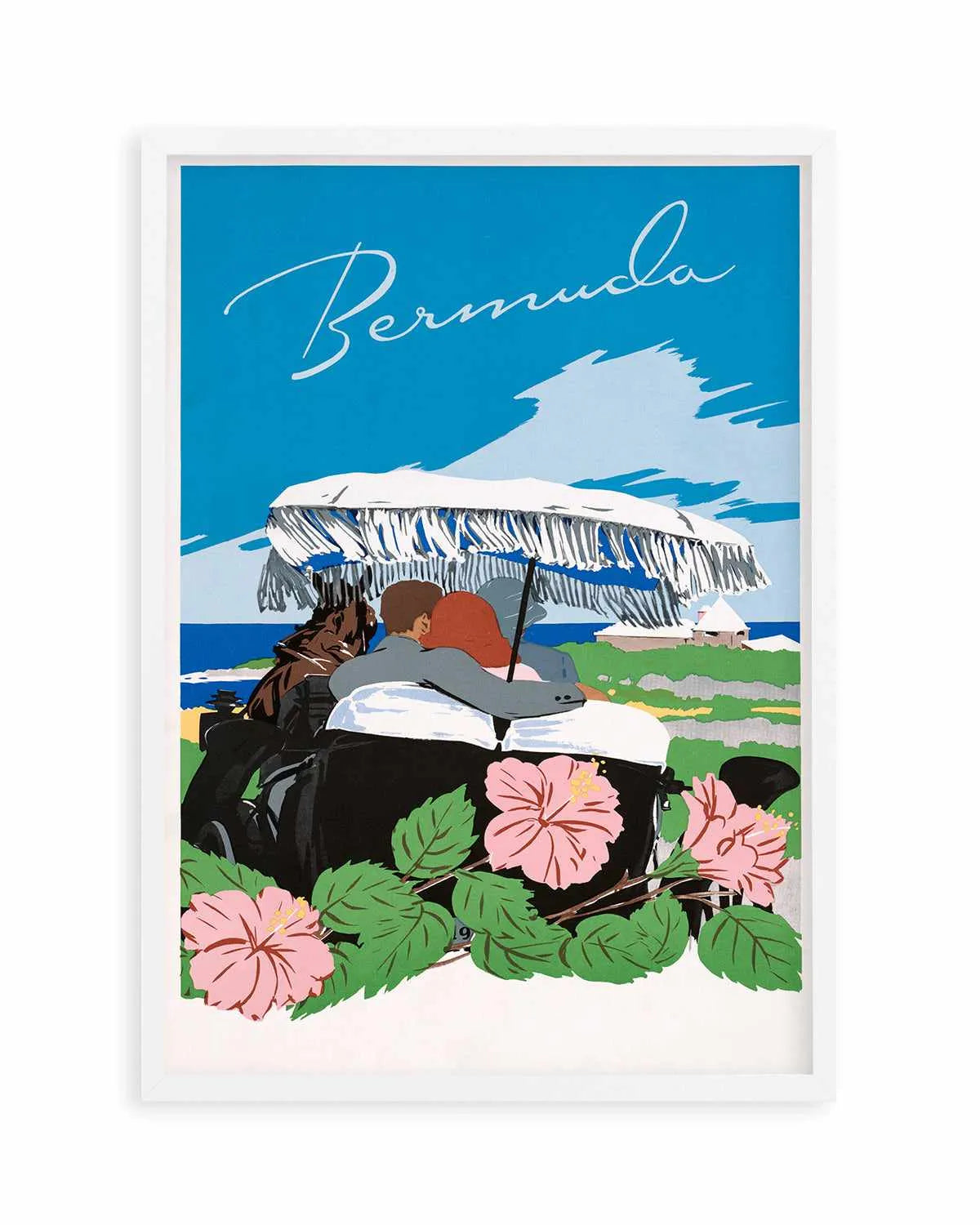 Bermuda Umbrella Vintage Poster Art Print from Olive et Oriel where you can shop wallpaper and artworks online
