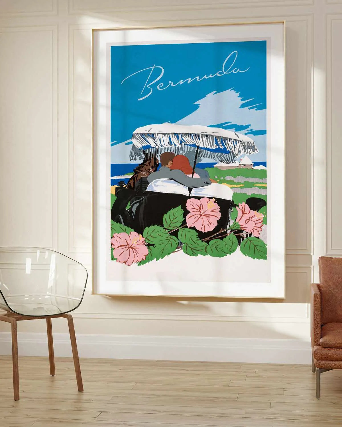 Bermuda Umbrella Vintage Poster Art Print from Olive et Oriel where you can shop wallpaper and artworks online