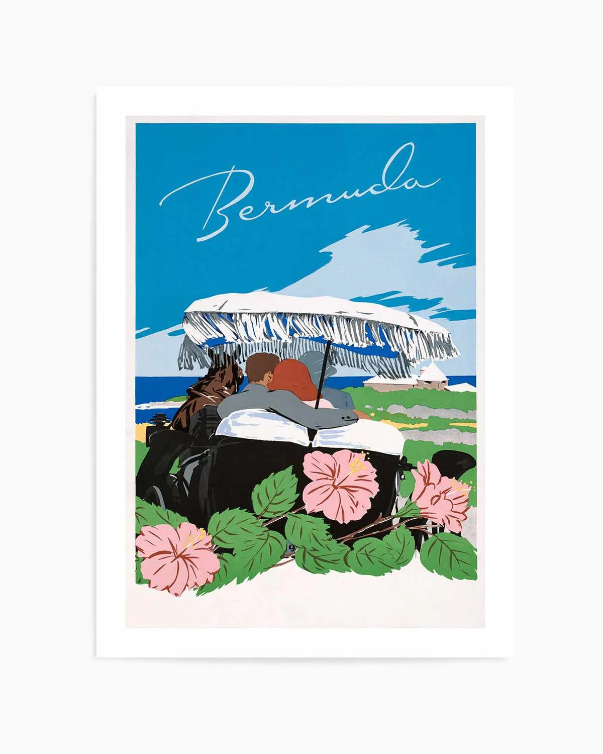 Bermuda Umbrella Vintage Poster Art Print from Olive et Oriel where you can shop wallpaper and artworks online