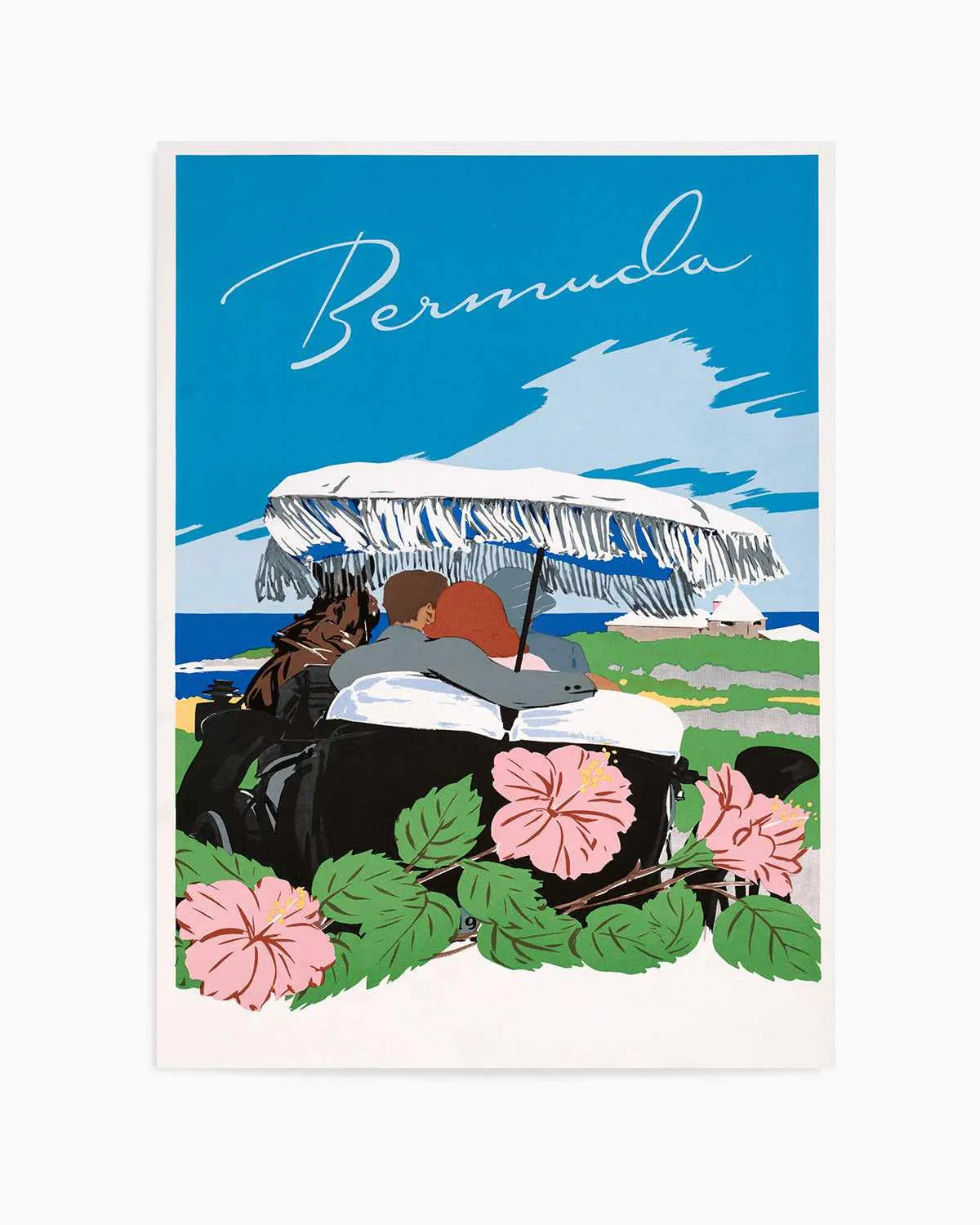 Bermuda Umbrella Vintage Poster Art Print from Olive et Oriel where you can shop wallpaper and artworks online