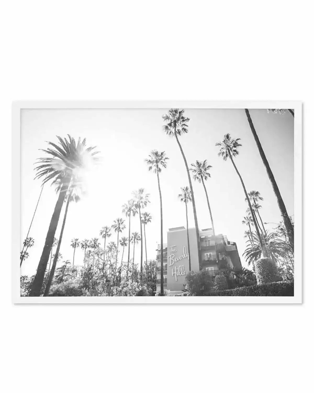 Beverly Hills Hotel I B&W | LS Art Print from Olive et Oriel where you can shop wallpaper and artworks online