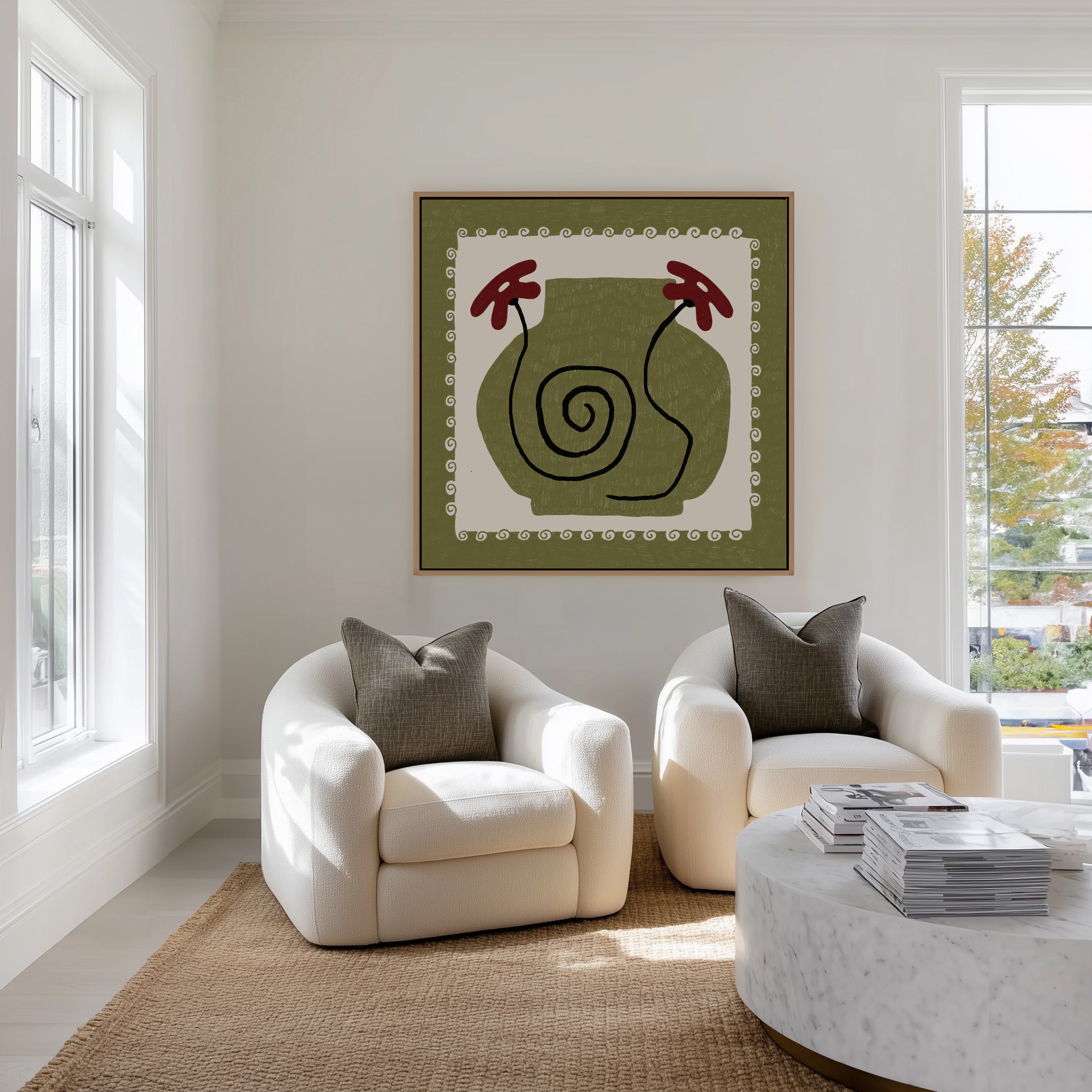 Beyond The Vase Bloom 10 by Shatha Al Dafai | Framed Canvas Art Print
