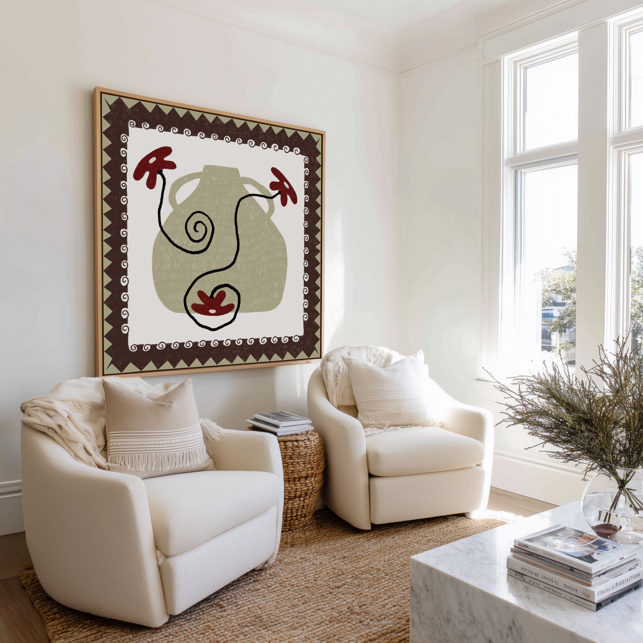 Beyond The Vase Bloom 7 by Shatha Al Dafai | Framed Canvas Art Print