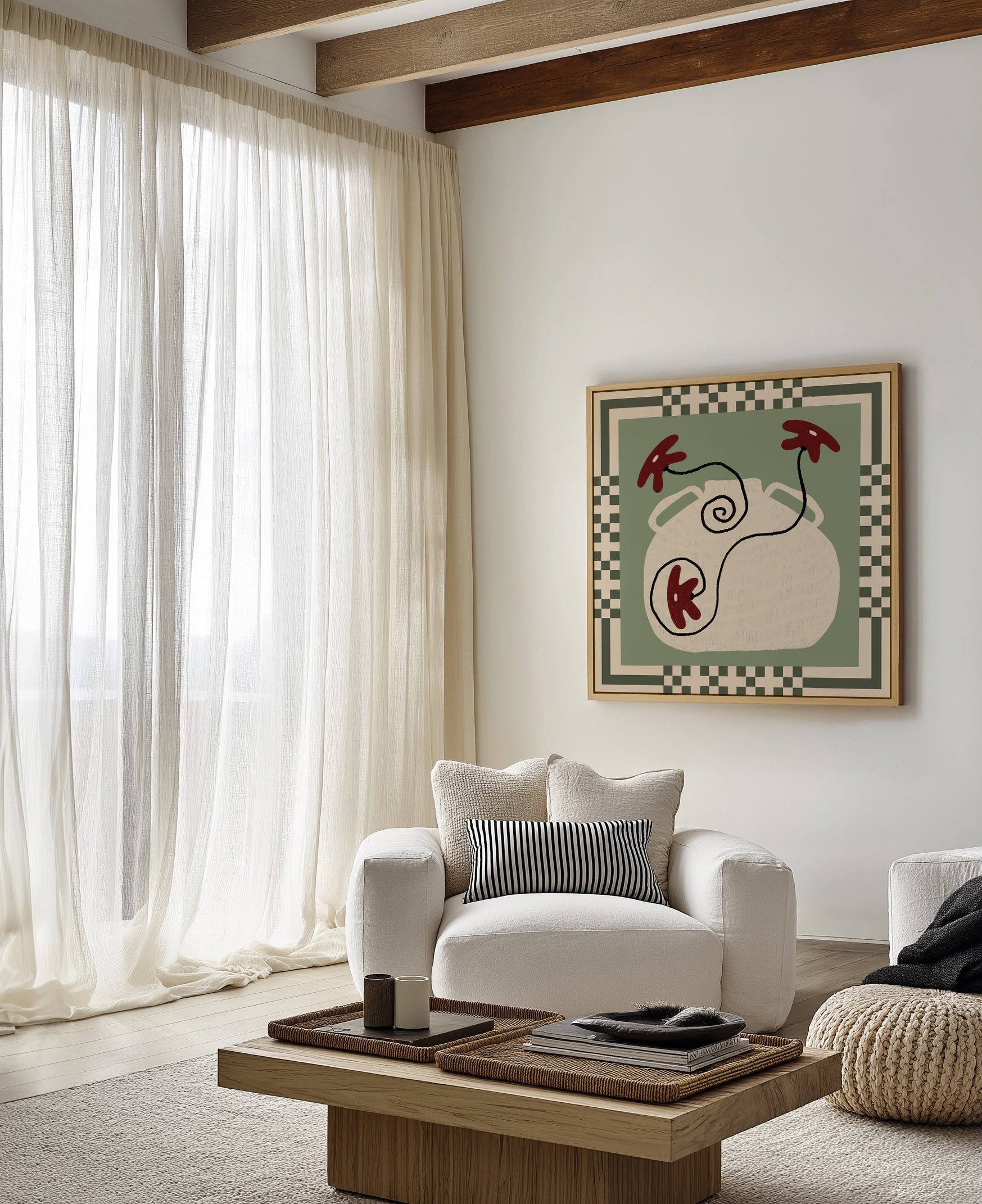 Beyond The Vase Bloom 9 by Shatha Al Dafai | Framed Canvas Art Print