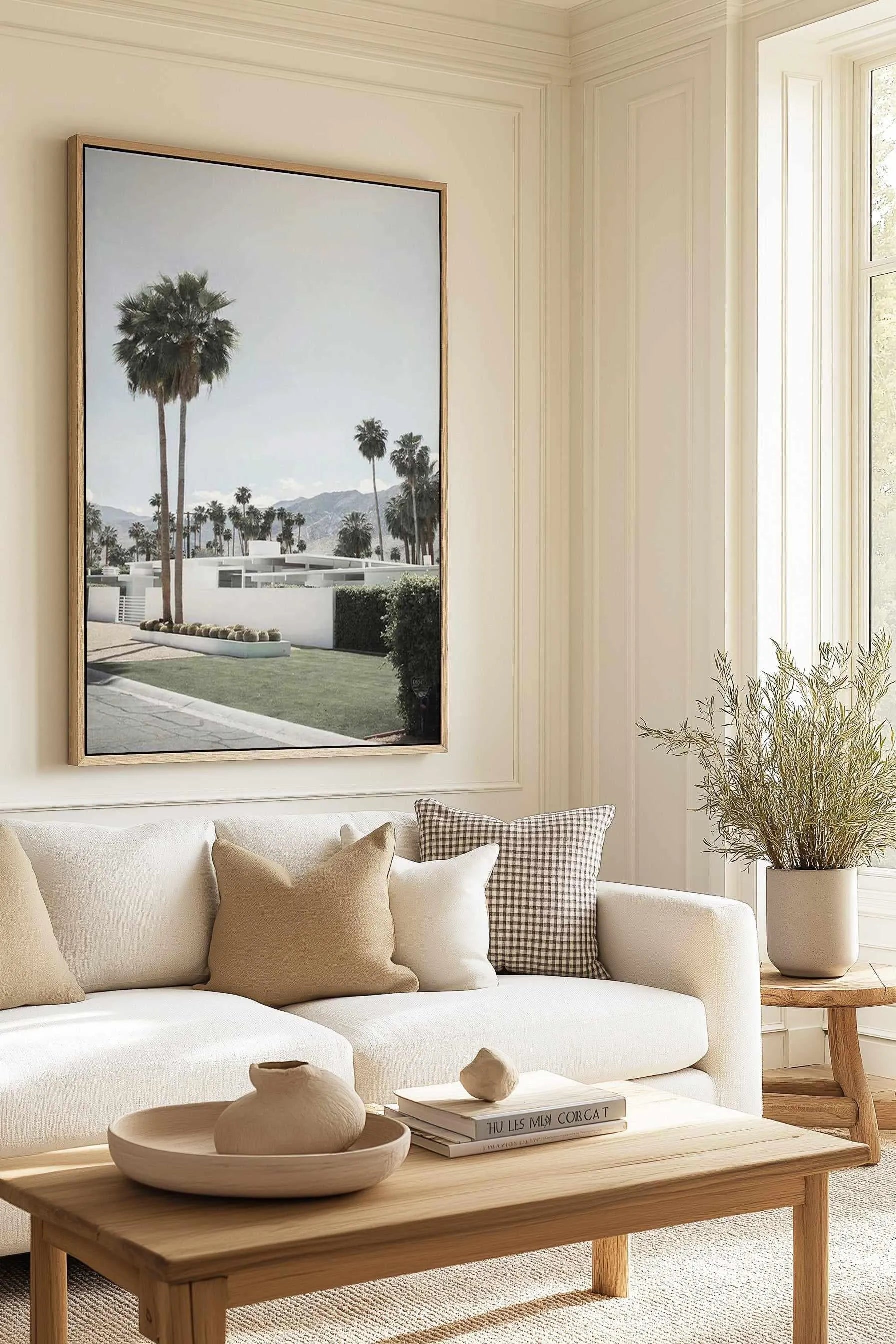 Beyond the Palms, Palm Springs | Framed Canvas Art Print from Olive et Oriel where you can shop wallpaper and artworks online