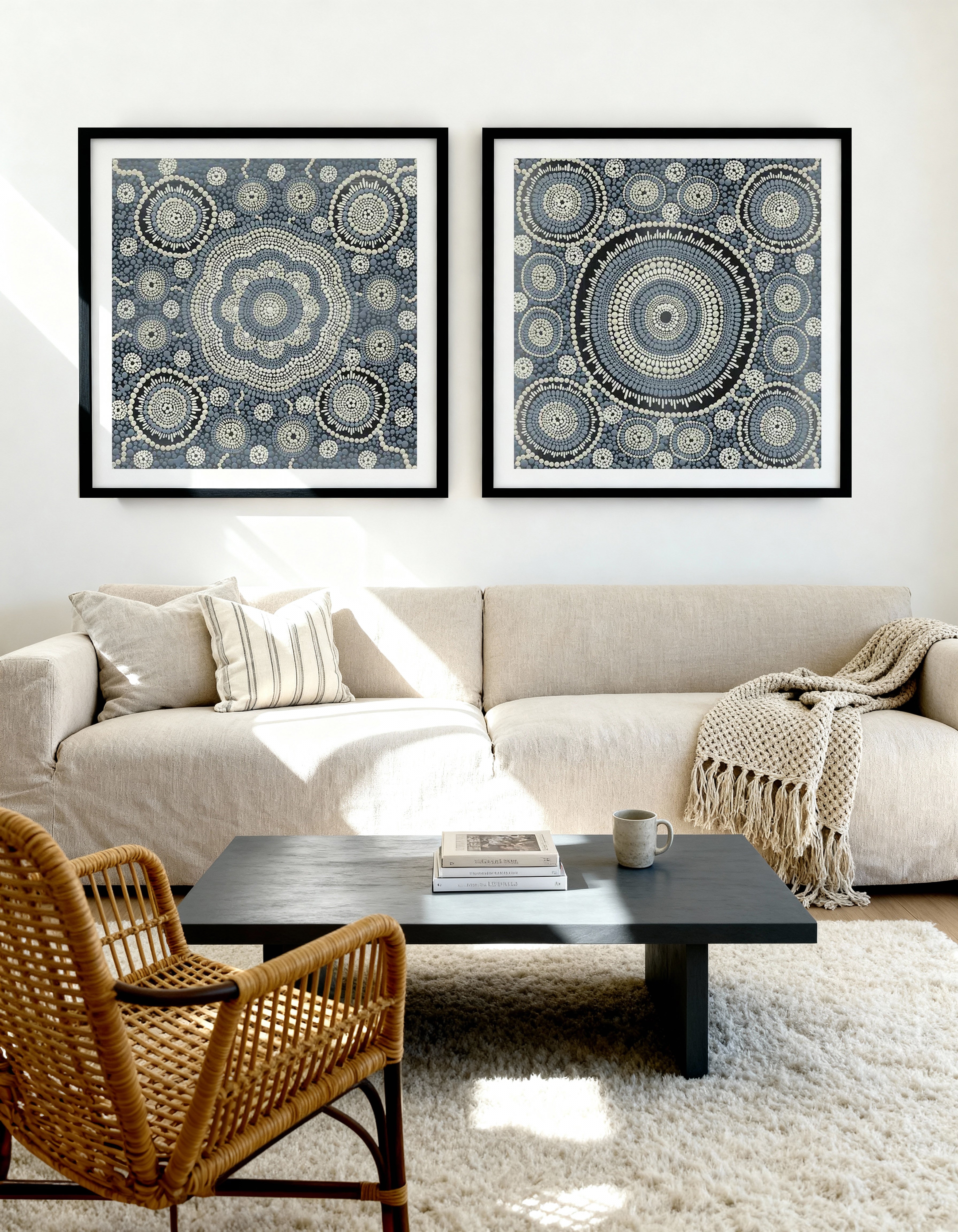 Bidu & Gan by Bianka Carson Art Print Set of 2 | Matching Wall Art