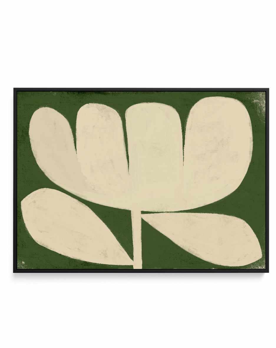 Big Flower On Green by Marco Marella | Framed Canvas Art Print