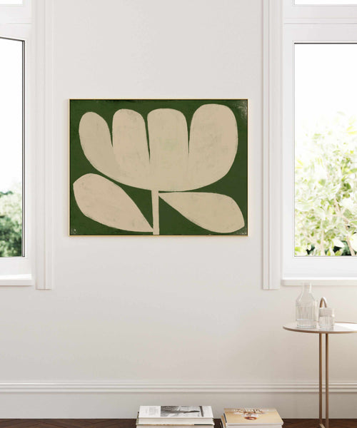 Big Flower On Green by Marco Marella | Framed Canvas Art Print
