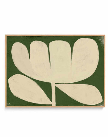 Big Flower On Green by Marco Marella | Framed Canvas Art Print from Olive et Oriel where you can shop wallpaper and artworks online