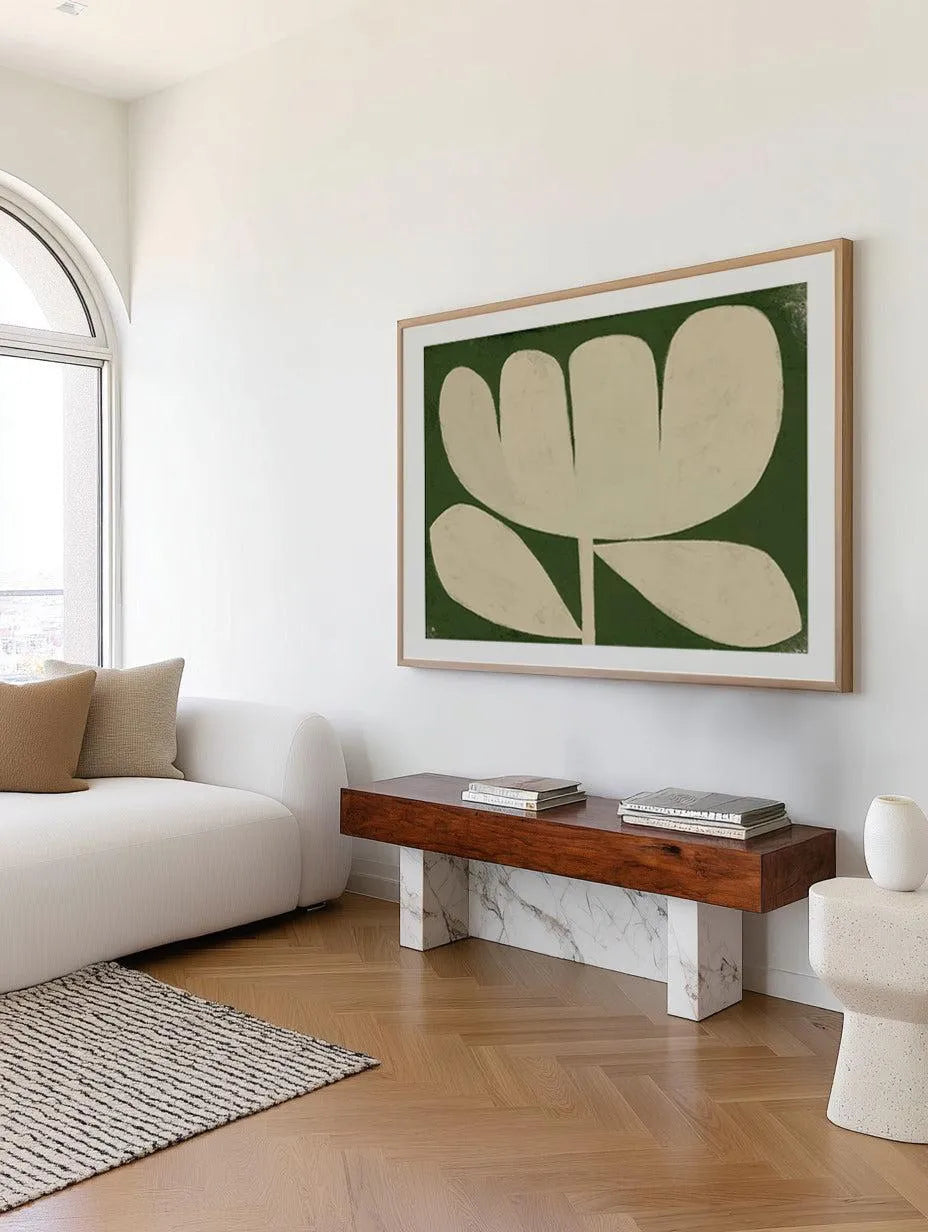 Big Flower on Green by Marco Marella | Art Print from Olive et Oriel where you can shop wallpaper and artworks online