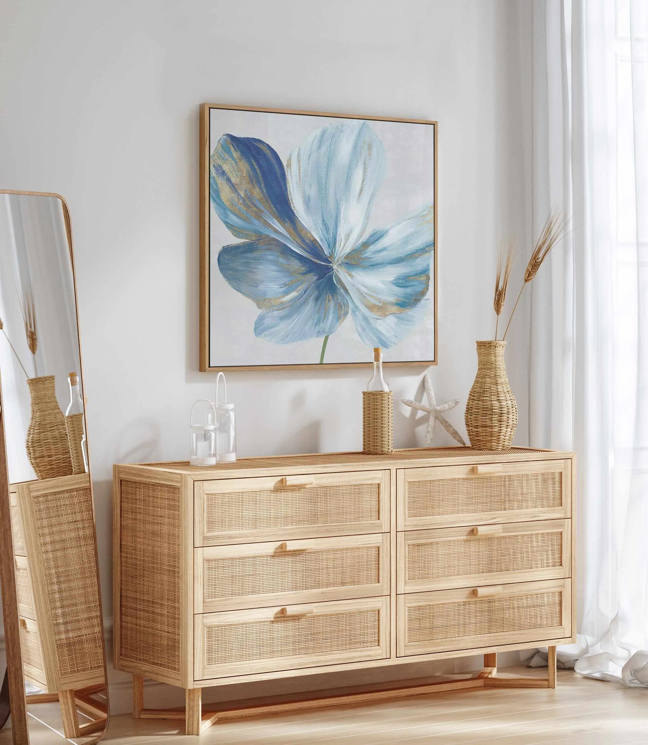 Big Blue Flower II | Framed Canvas Art Print from Olive et Oriel where you can shop wallpaper and artworks online