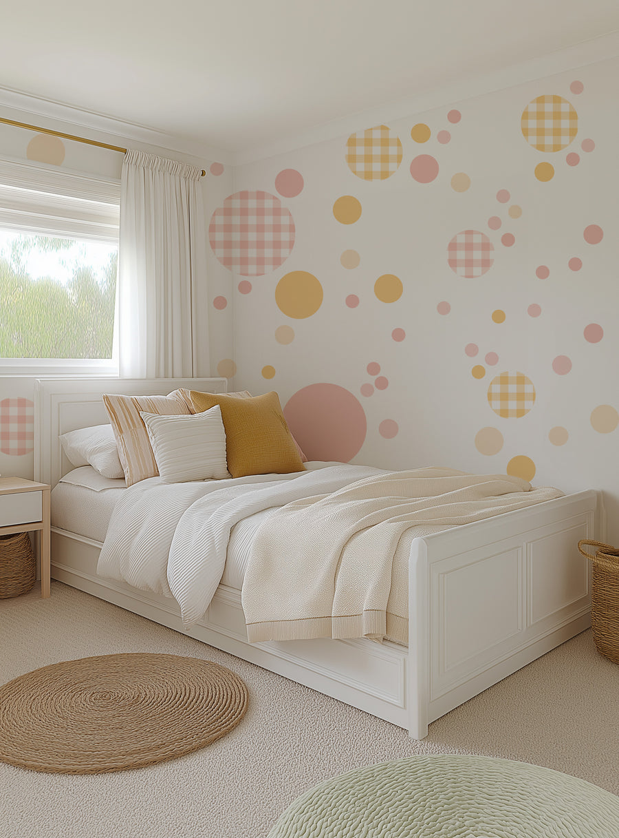 Big Dots in Gelato Peel & Stick Decal from Olive et Oriel where you can shop wallpaper and artworks online