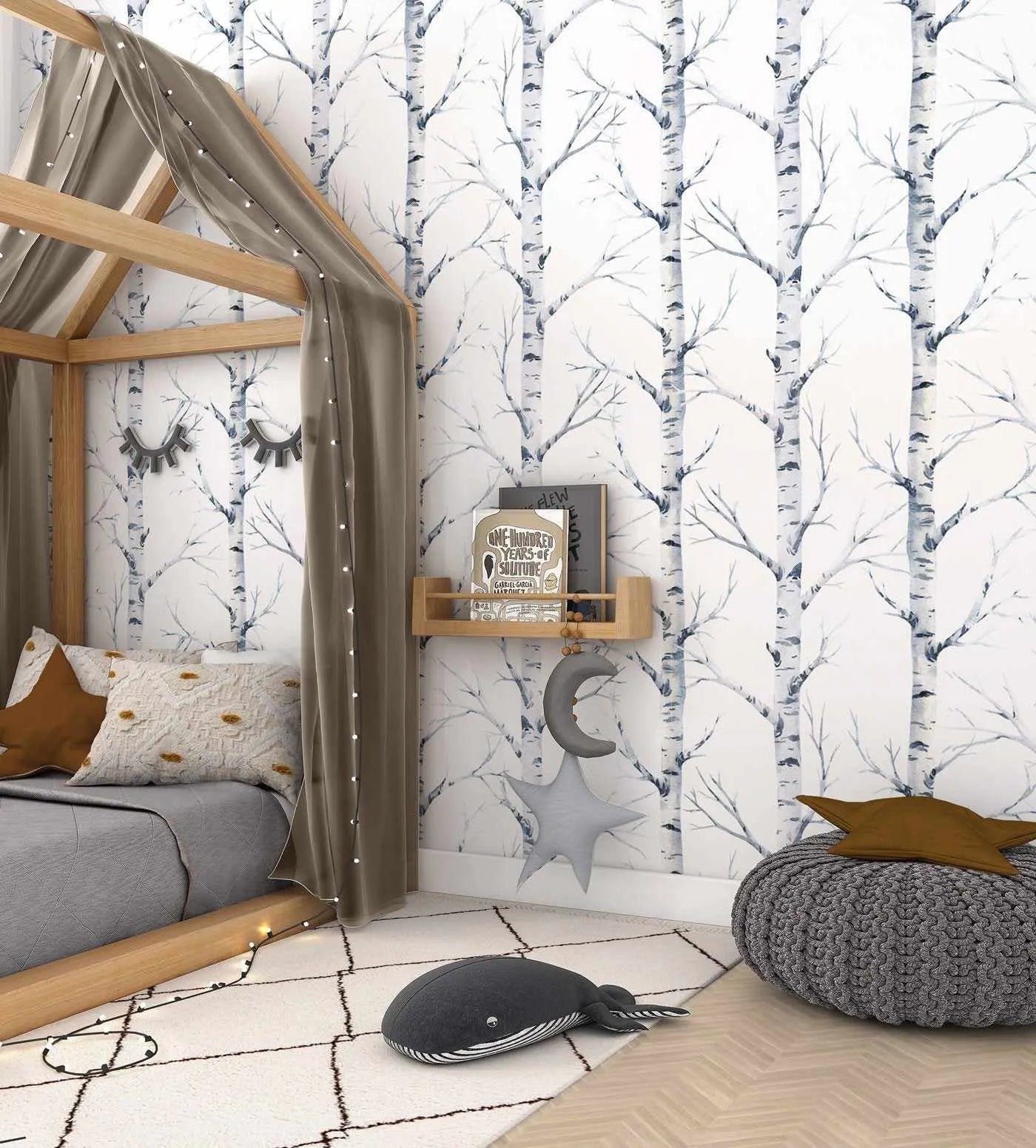 Birch Trees Forest Wallpaper-Wallpaper-Buy Kids Removable Wallpaper Online Our Custom Made Children√¢‚Ç¨‚Ñ¢s Wallpapers Are A Fun Way To Decorate And Enhance Boys Bedroom Decor And Girls Bedrooms They Are An Amazing Addition To Your Kids Bedroom Walls Our Collection of Kids Wallpaper Is Sure To Transform Your Kids Rooms Interior Style From Pink Wallpaper To Dinosaur Wallpaper Even Marble Wallpapers For Teen Boys Shop Peel And Stick Wallpaper Online Today With Olive et Oriel