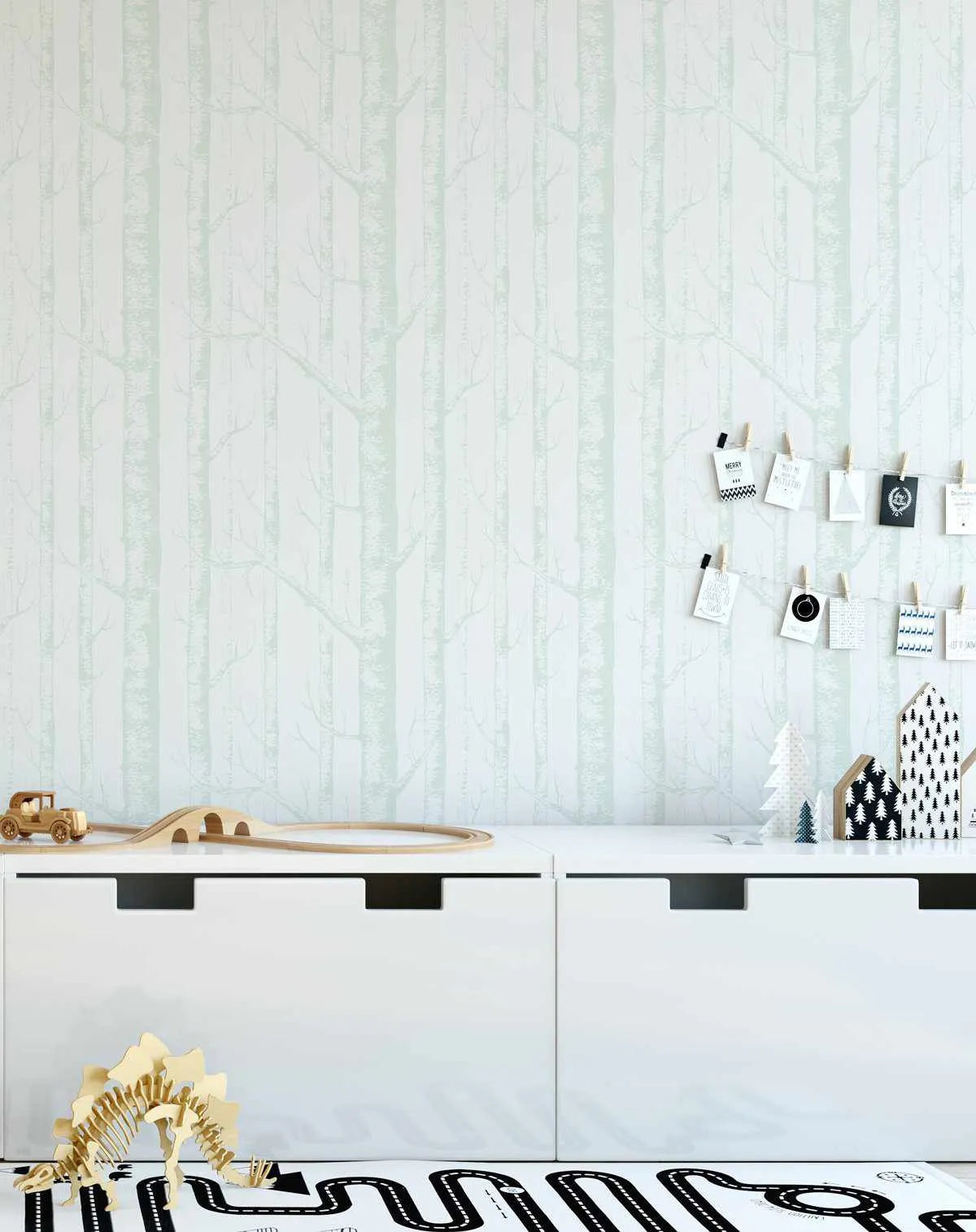 Birch Trees in Sage Wallpaper-Wallpaper-Buy Kids Removable Wallpaper Online Our Custom Made Children√¢‚Ç¨‚Ñ¢s Wallpapers Are A Fun Way To Decorate And Enhance Boys Bedroom Decor And Girls Bedrooms They Are An Amazing Addition To Your Kids Bedroom Walls Our Collection of Kids Wallpaper Is Sure To Transform Your Kids Rooms Interior Style From Pink Wallpaper To Dinosaur Wallpaper Even Marble Wallpapers For Teen Boys Shop Peel And Stick Wallpaper Online Today With Olive et Oriel