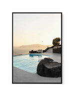 Birds Flying Over Swimming Pool By Minorstep | Framed Canvas Art Print