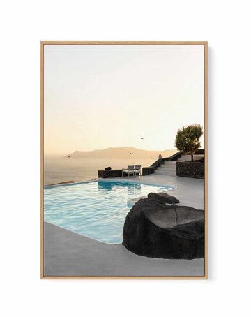 Birds Flying Over Swimming Pool By Minorstep | Framed Canvas Art Print from Olive et Oriel where you can shop wallpaper and artworks online