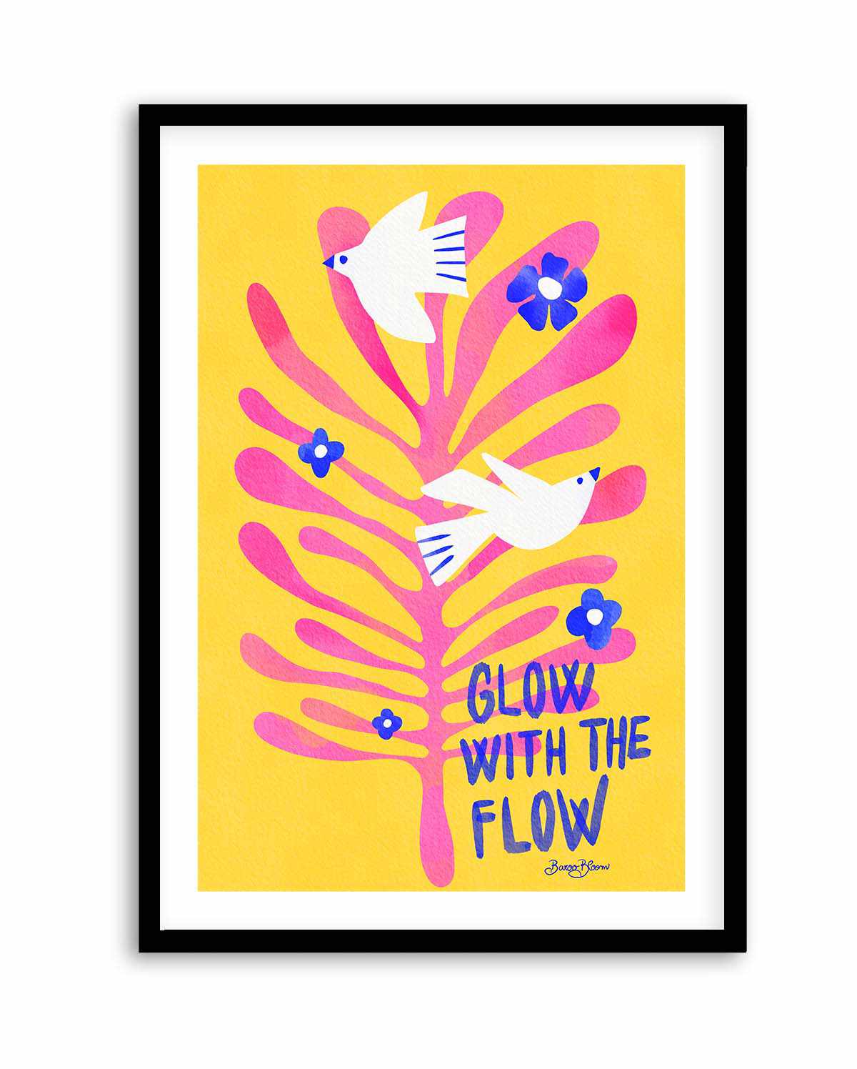 Birds - Glow with the Flow pink by Baroo Bloom | Art Print from Olive et Oriel where you can shop wallpaper and artworks online