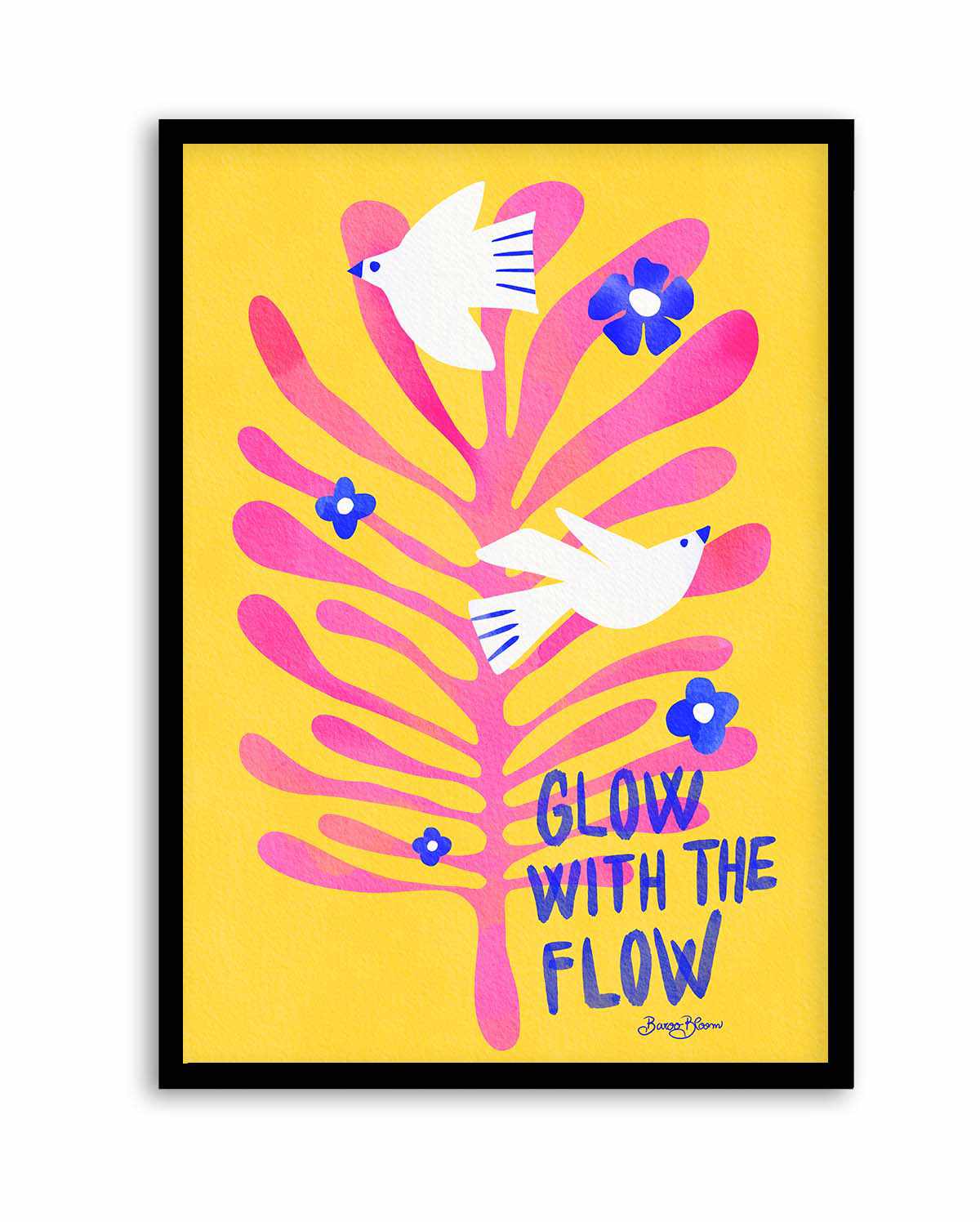 Birds - Glow with the Flow pink by Baroo Bloom | Art Print from Olive et Oriel where you can shop wallpaper and artworks online