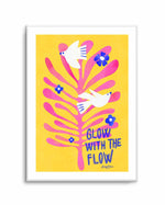 Birds - Glow with the Flow pink by Baroo Bloom | Art Print