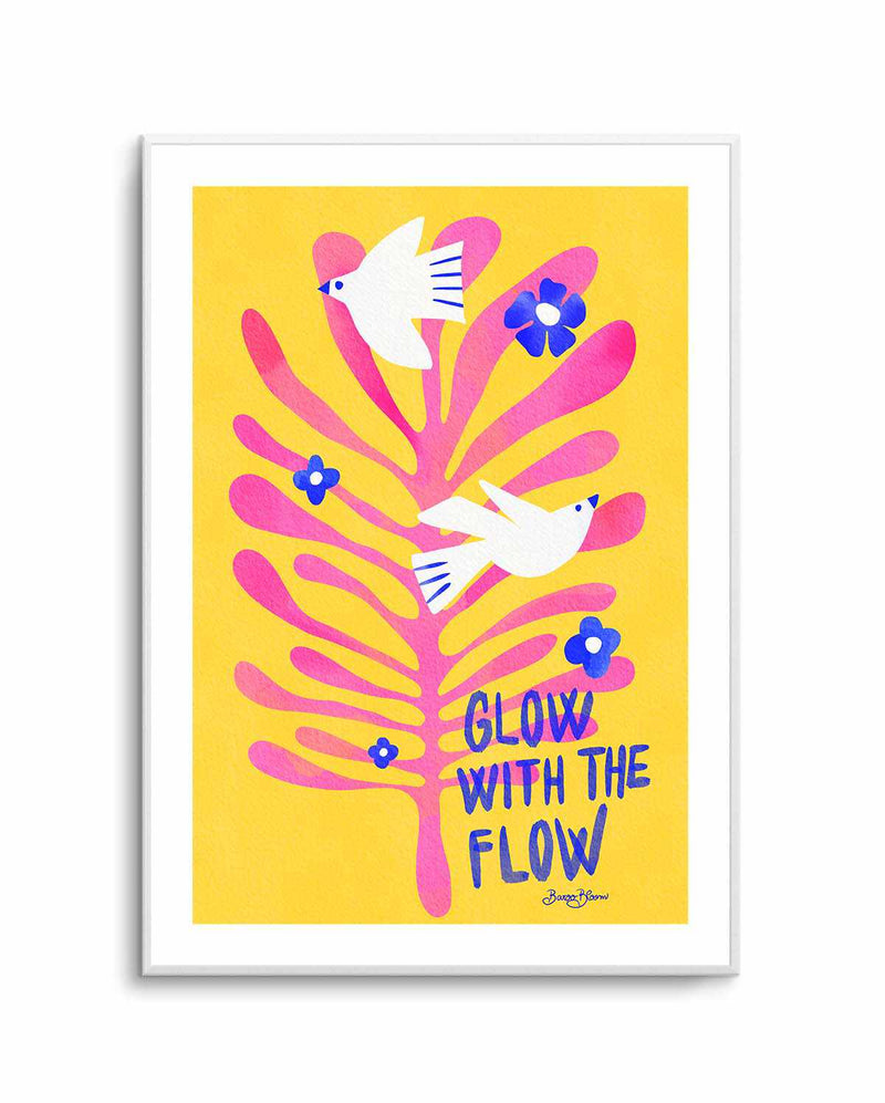 Birds - Glow with the Flow pink by Baroo Bloom | Art Print