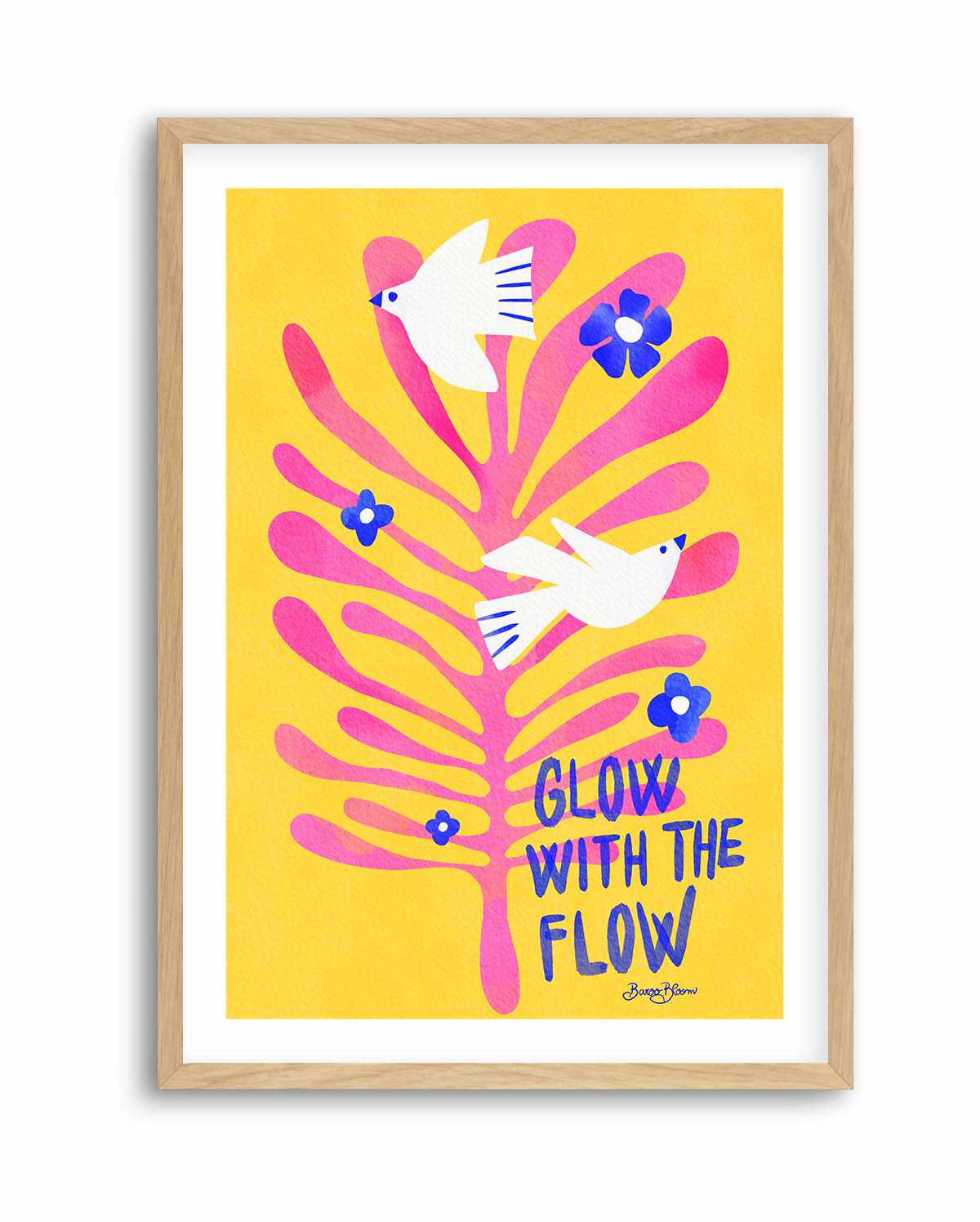 Birds - Glow with the Flow pink by Baroo Bloom | Art Print from Olive et Oriel where you can shop wallpaper and artworks online
